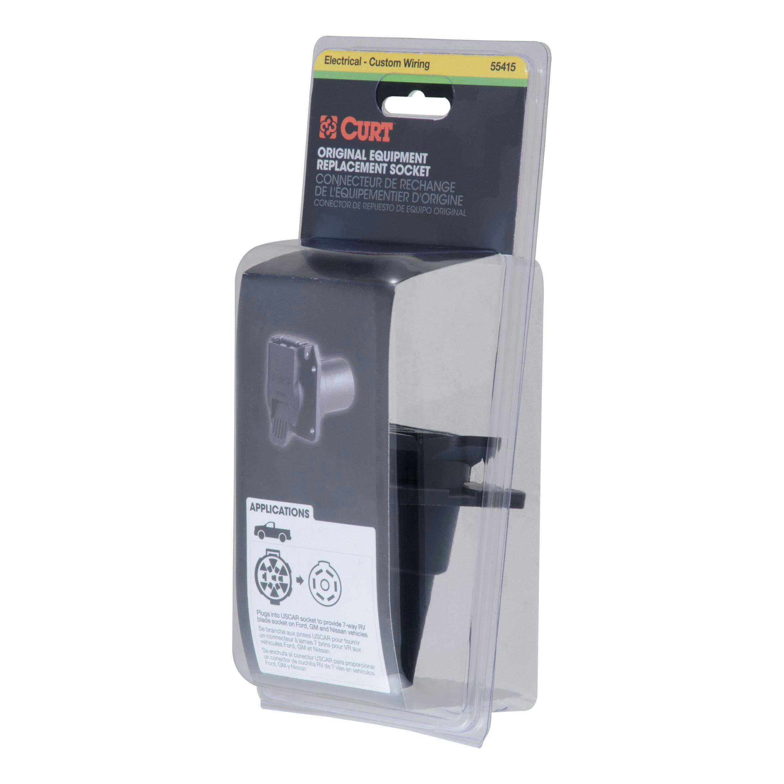 CURT Replacement OE 7-Way RV Blade Socket (Plugs into USCAR)