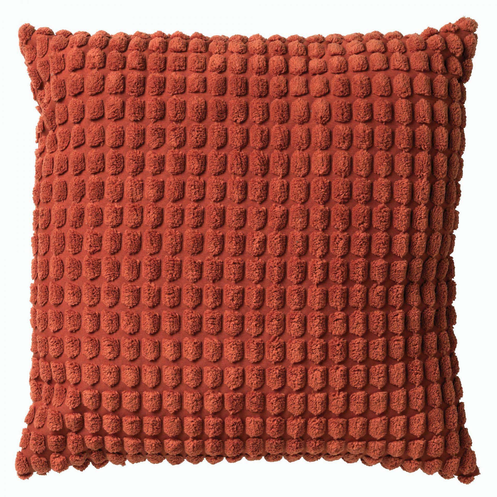 ROME - sierkussen 45x45 cm - effen kleur - 3D-structuur - Potters Clay - oranje