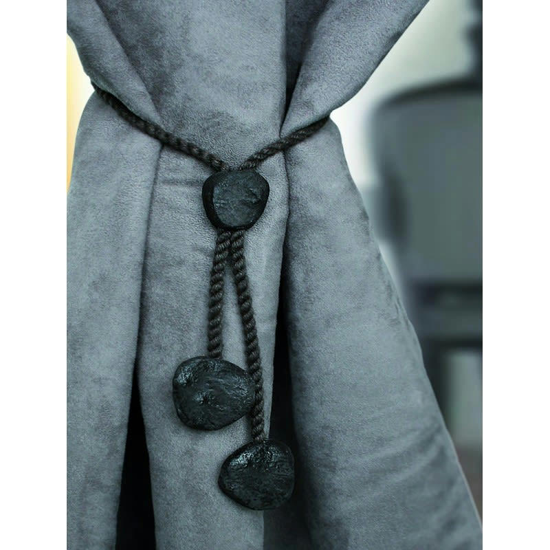 GALET - - Embrasse rideaux pendentif sans perçages - Lin