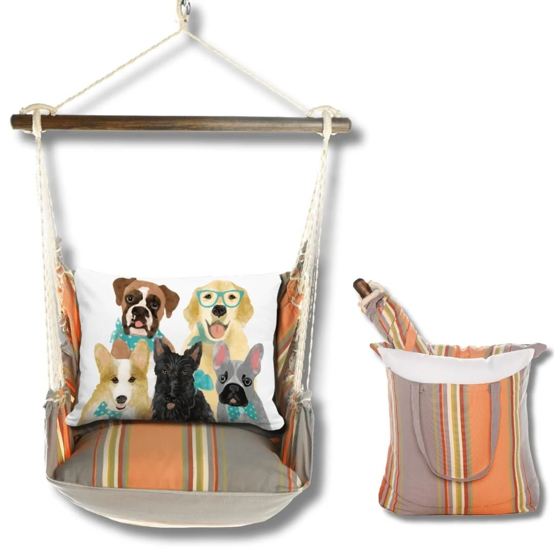 Magnolia Casual Swing Set 4 piece - Serene Sunset w/ Dog Portrait