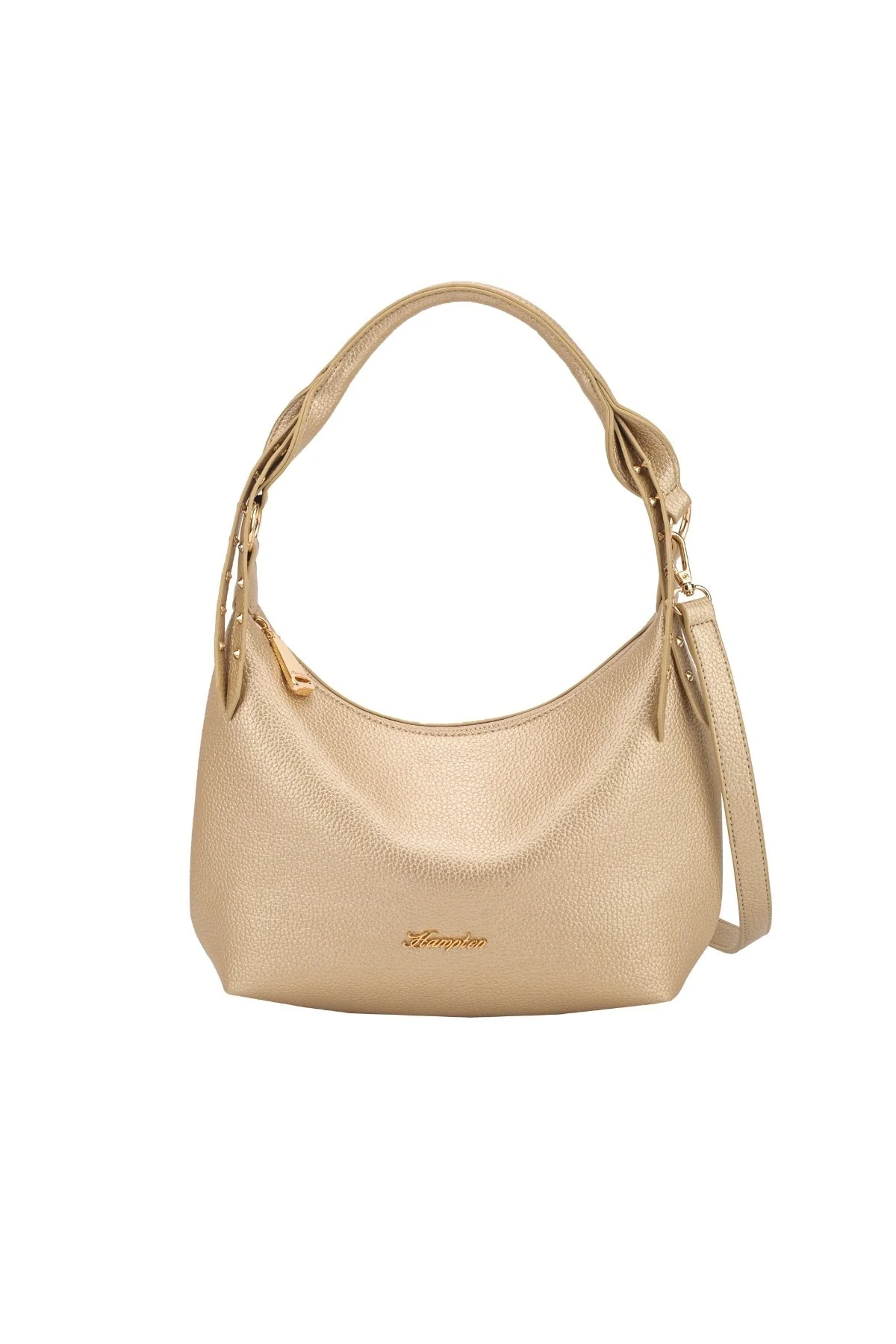 Lily Curved Hobo Bag in Gold