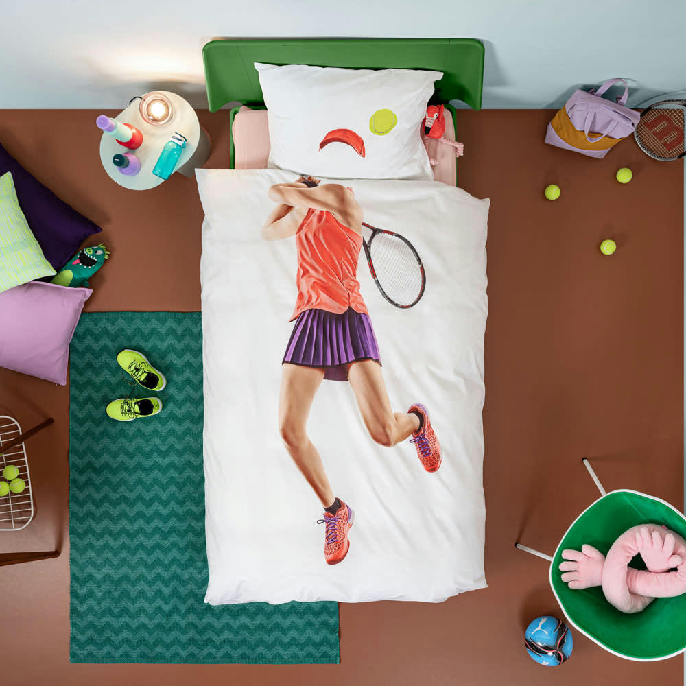 - Parure de lit Tennis Pro Light - 1 personne 140x200 cm blanc