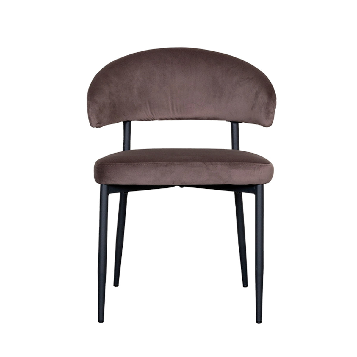 LABEL51 Eetkamerstoel Bliss - Taupe Velvet - Zithoogte 47cm - Set van 2