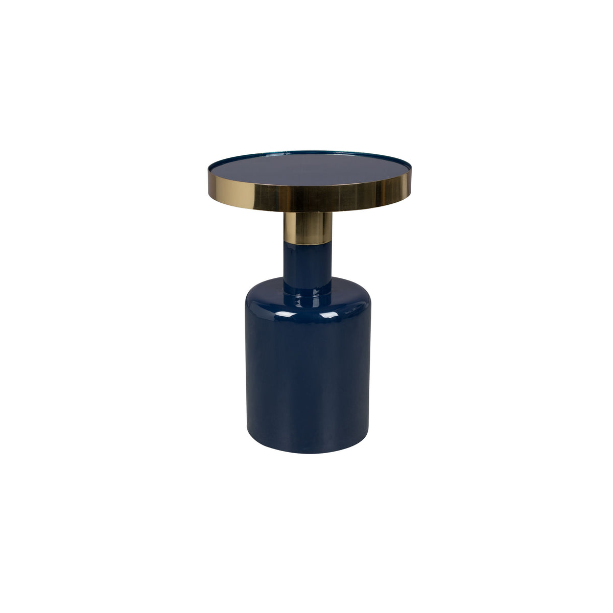 Zuiver Glam Bijzettafel Rond 36 cm Blauw/ Goud