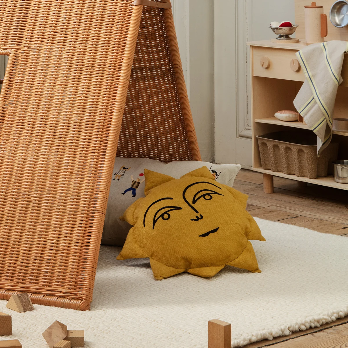 Ferm Living - Sun Kissen, natur