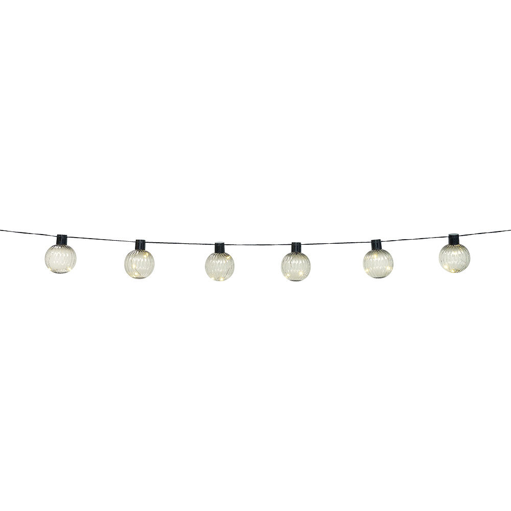 Guirlande solaire boule micro30LED blanc chaud 1,8 m
