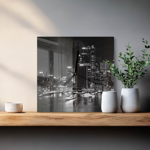 Zegar loft 30x30 Horyzont ozdobny ścienny