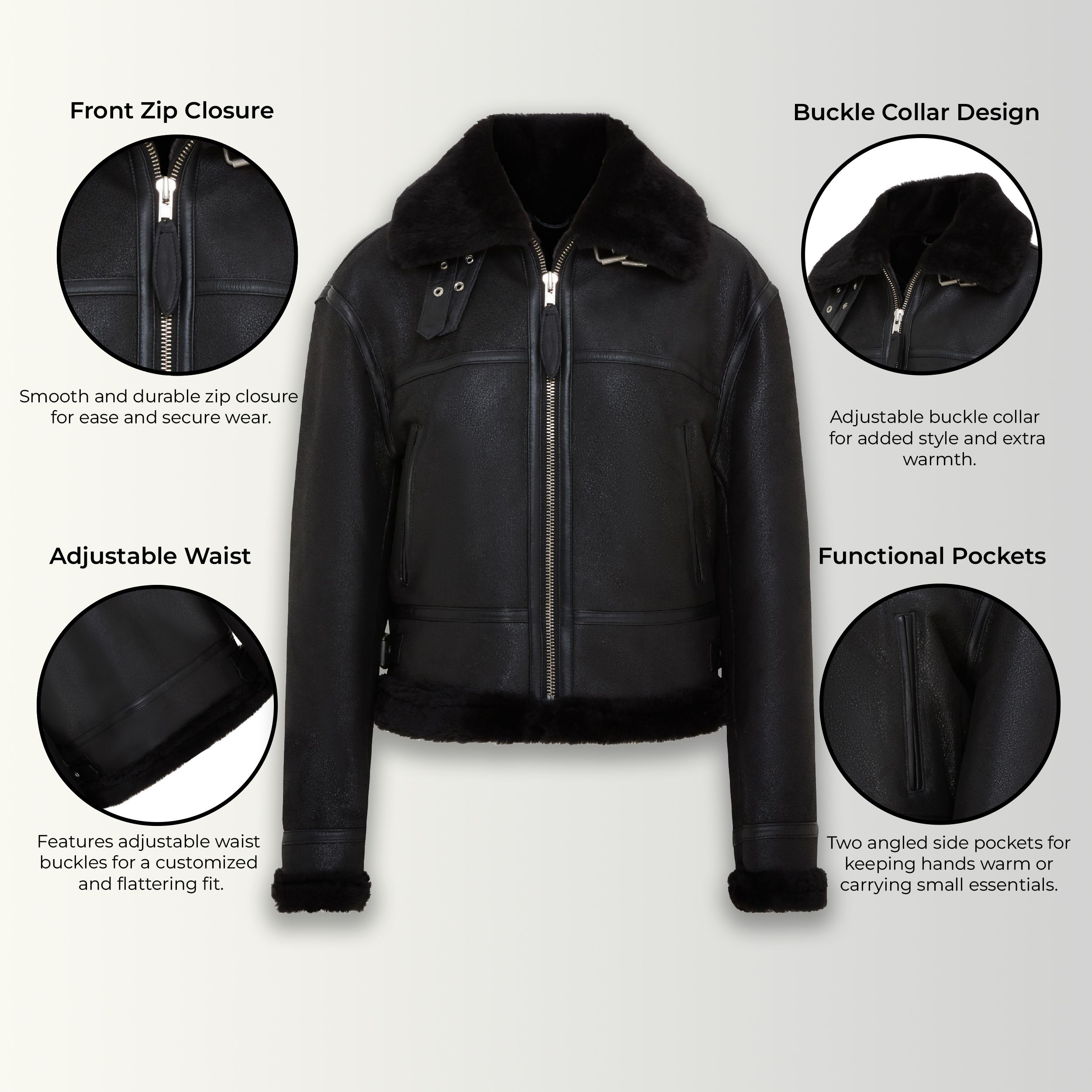 Infinity Leather Bomber B3 Sheepskin Jacket -Akiak