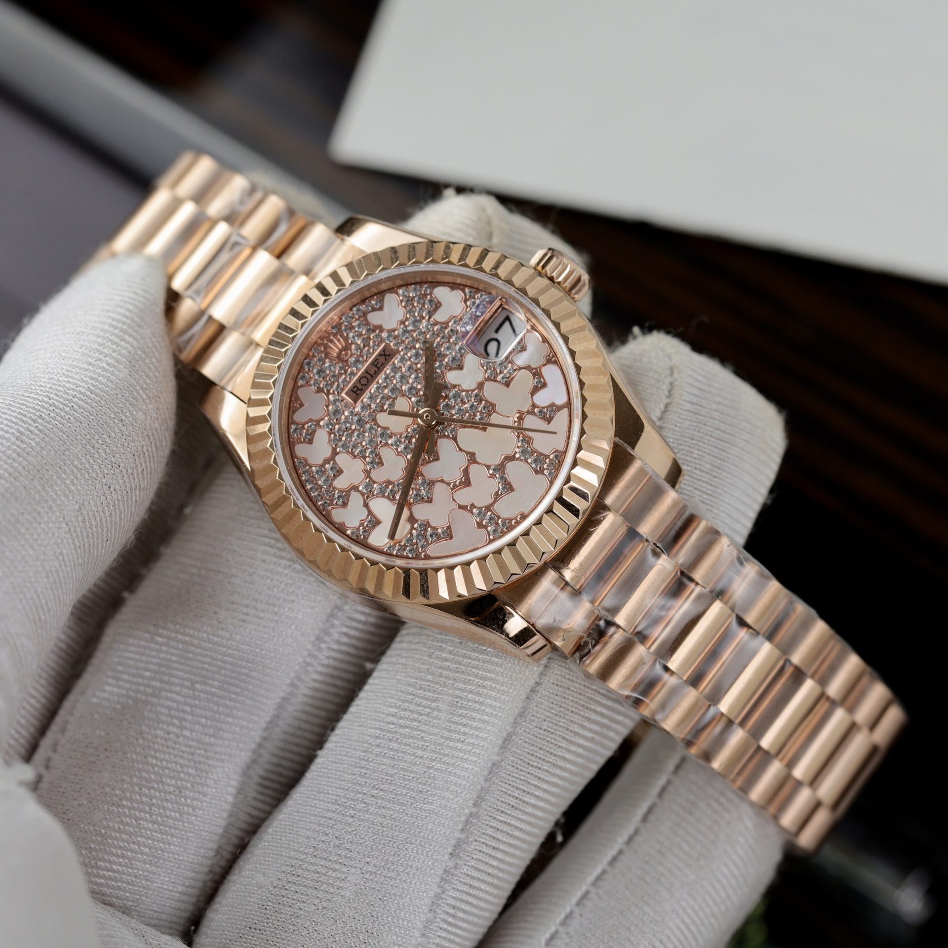 Rolex Datejust 278275 RG Plated Diamond Dial CZ Diamonds 31mm AAA Replica