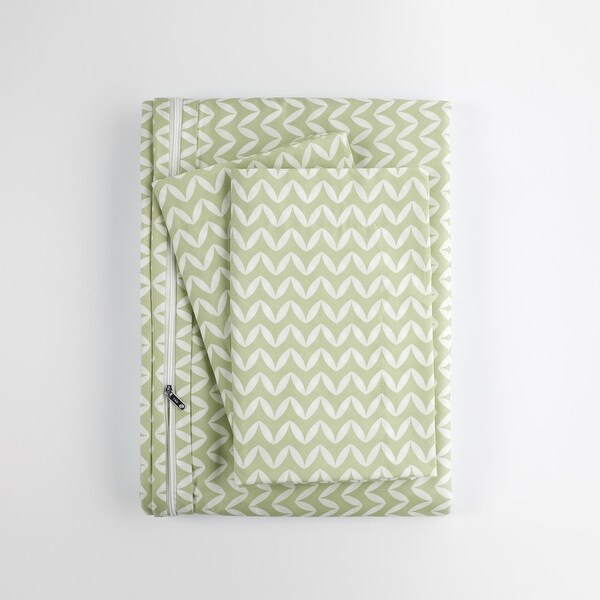 Soft Essentials Oversized 3 Piece Puffed Chevron Print Duvet Cover Set
