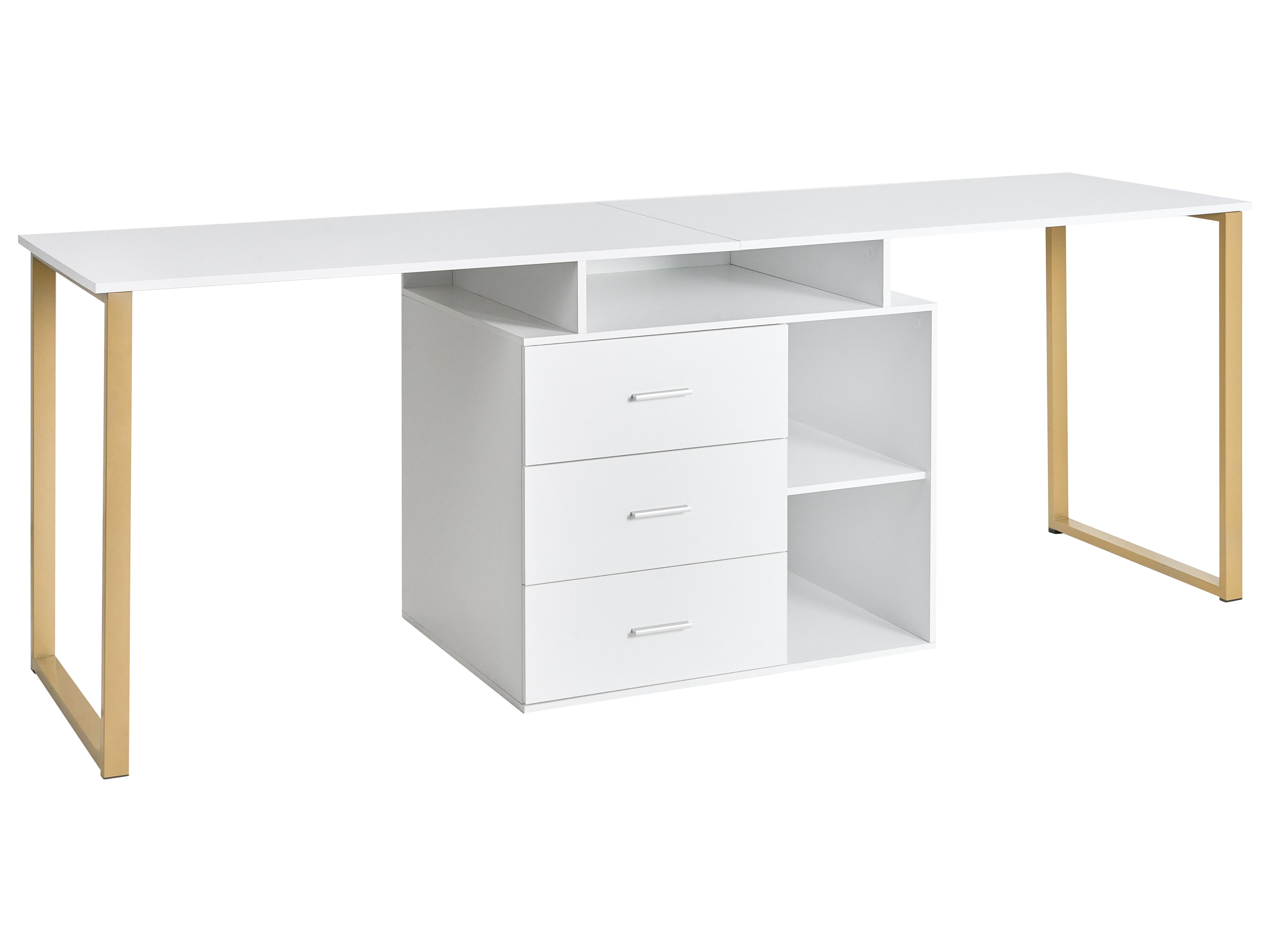 Adjustable Desk ASHMORE White 165/220 cm 55 cm