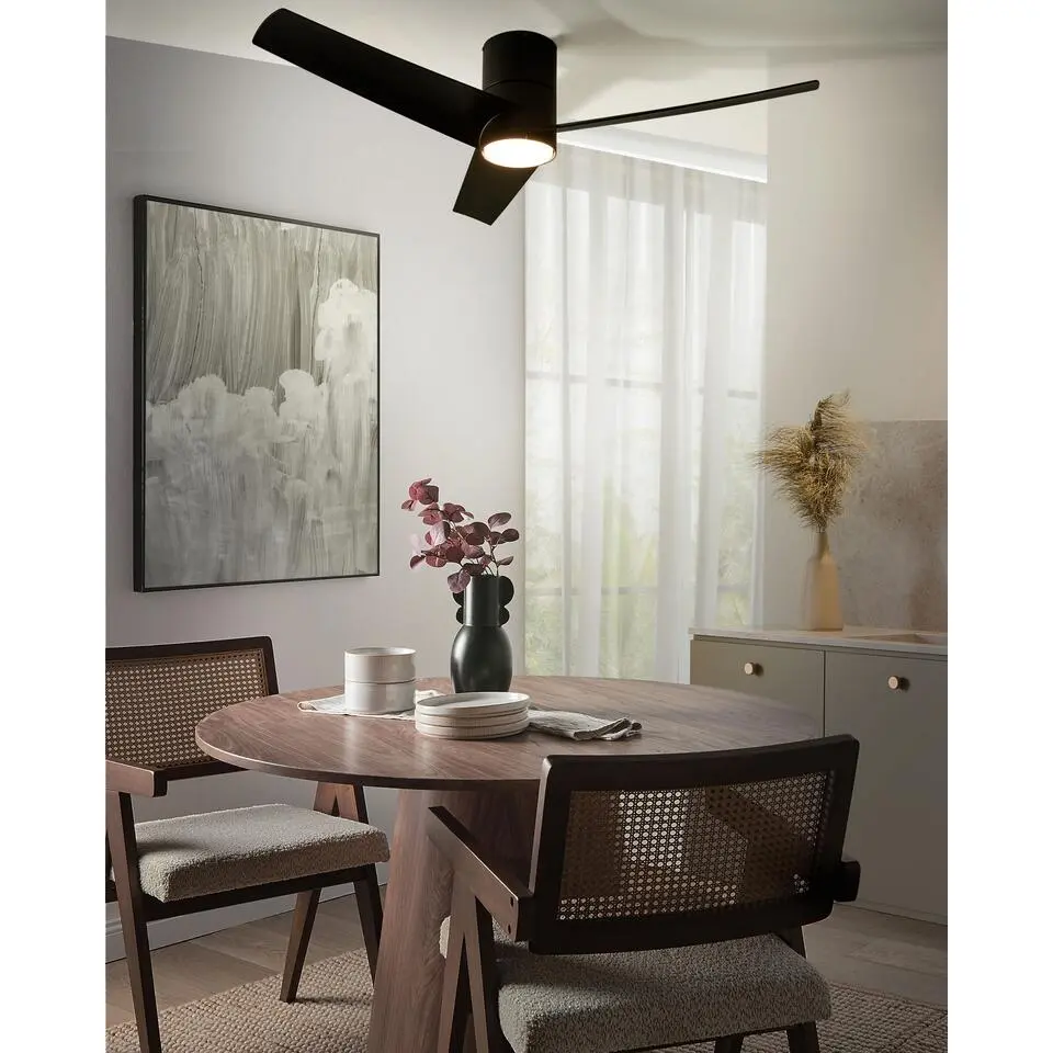 CANETE - Plafondventilator - Zwart - IJzer