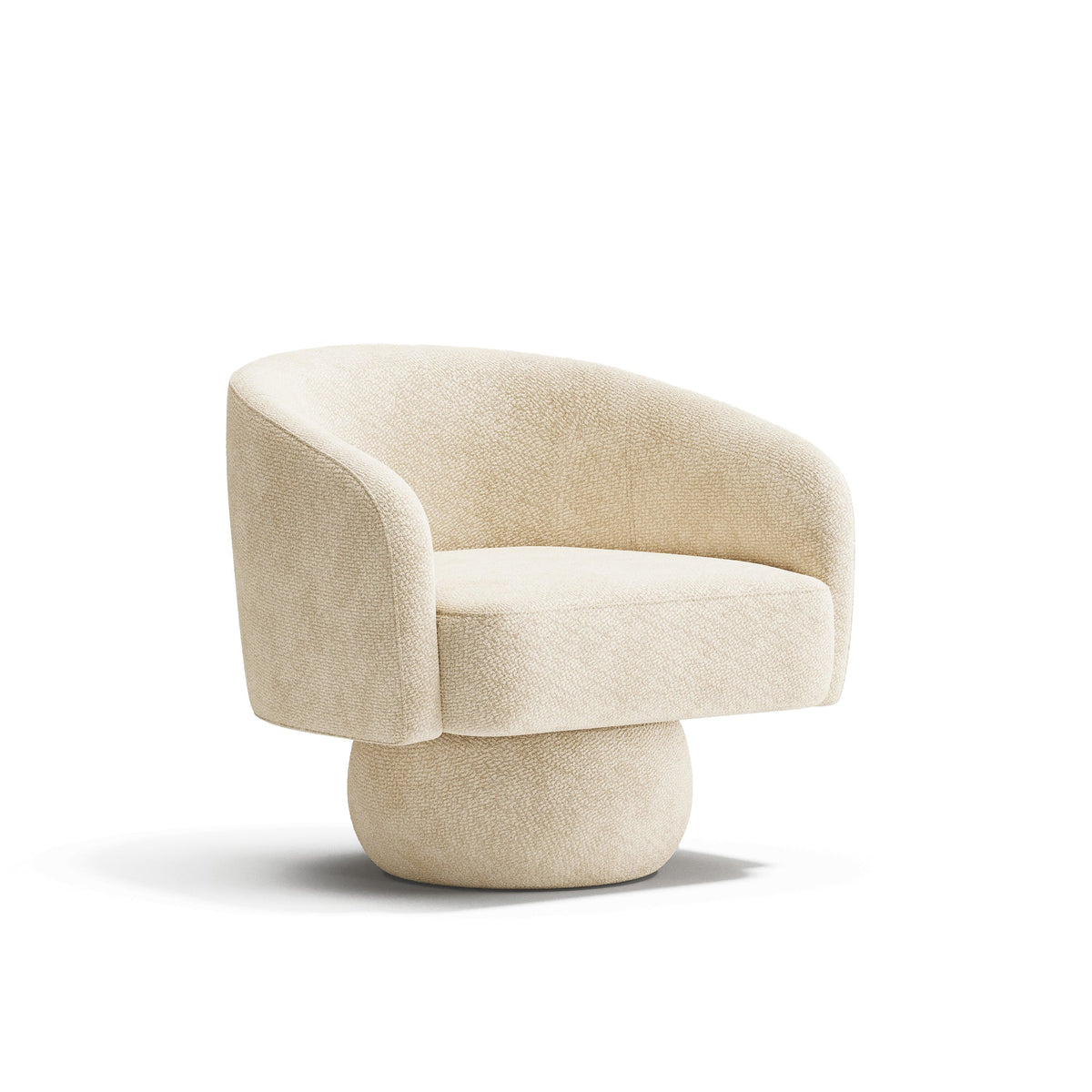 Sia Home - Draaibare fauteuil ARLO - gekruld fluweel beige 74cm