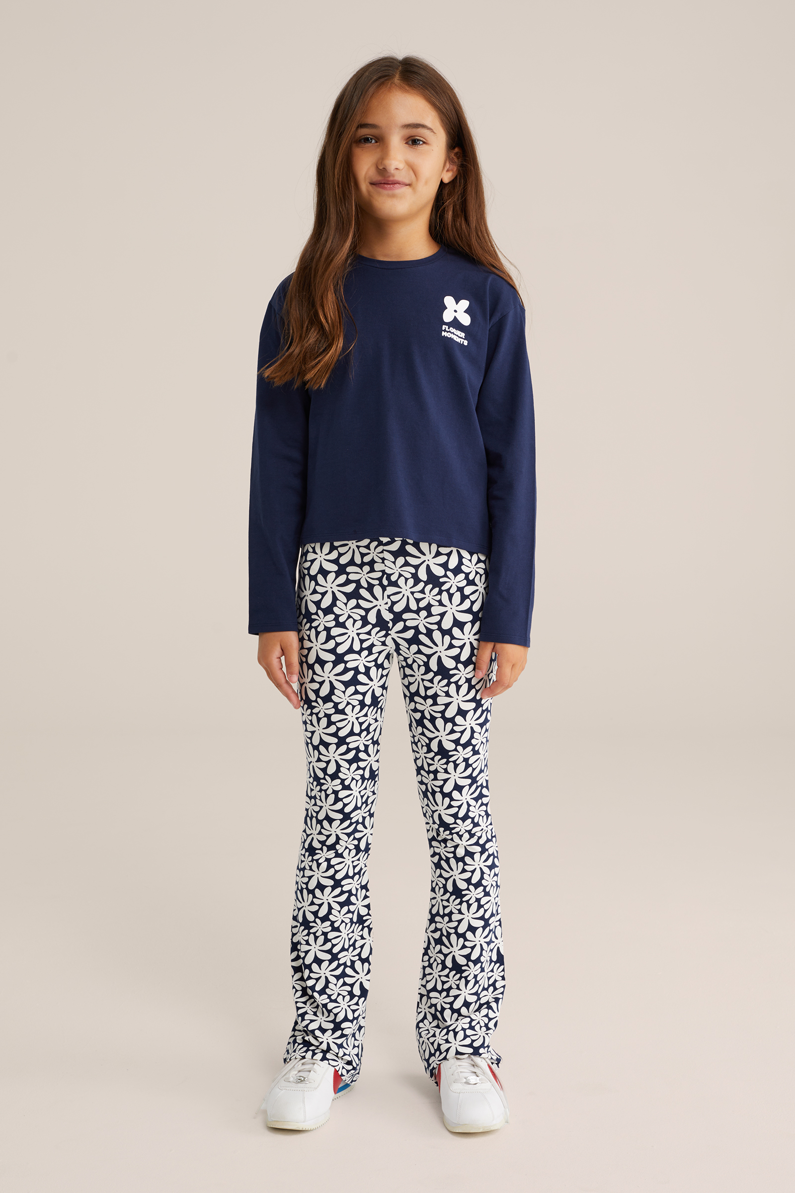 Meisjes flared legging met print