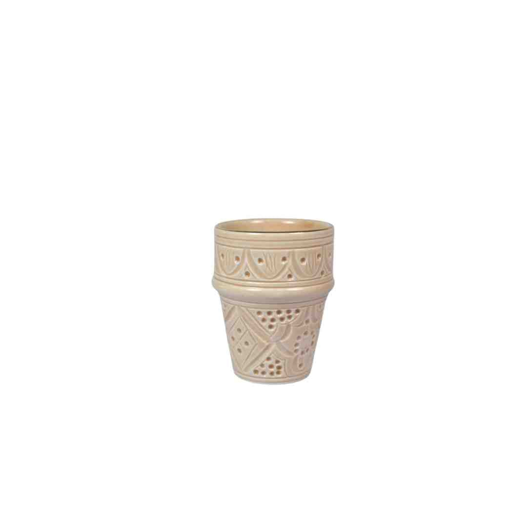 Chabi Chic Mok - Empreinte - zand/goud - keramiek - Ø 6 cm x H 6,5 cm (S)