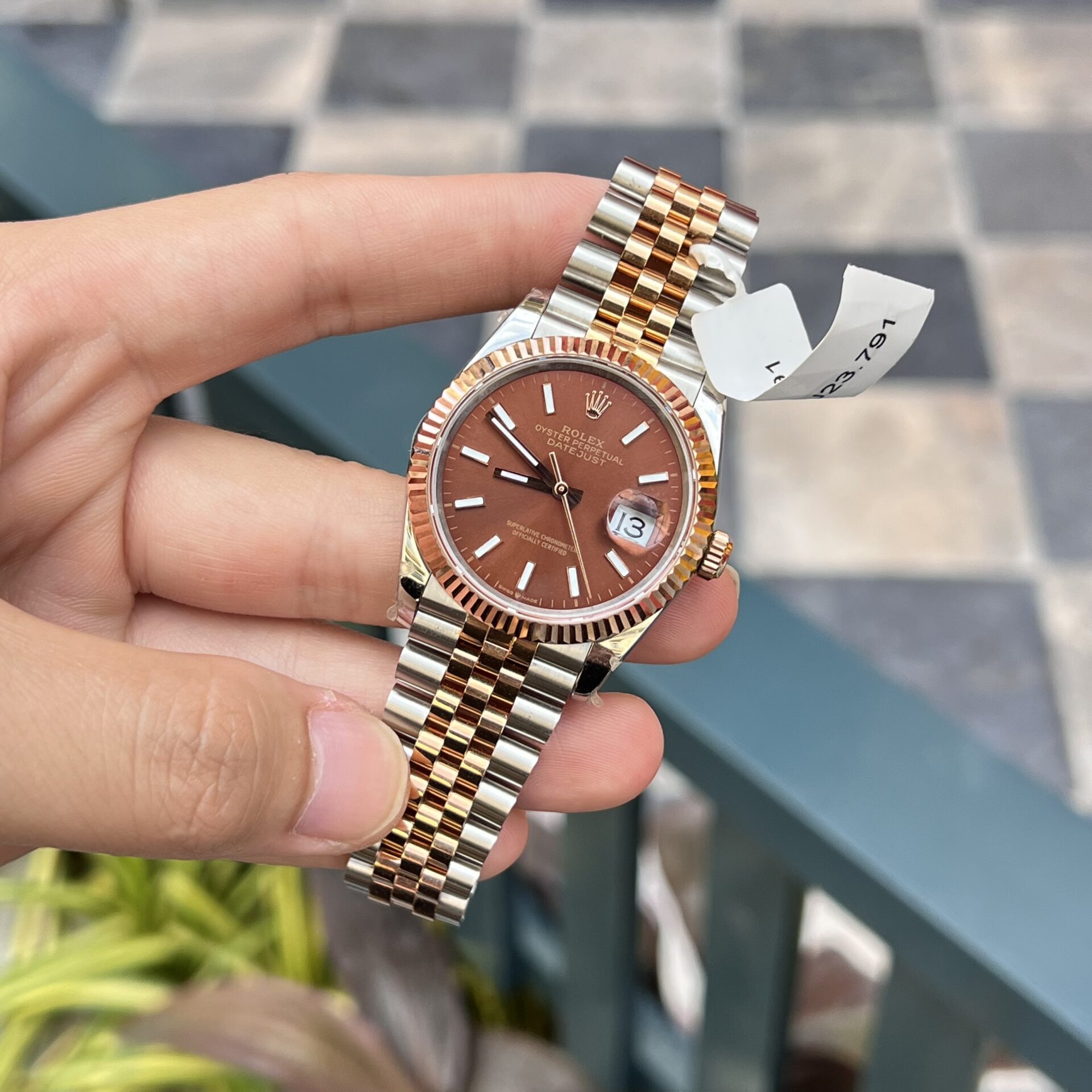 Rolex Datejust SS/RG Plated Chocolate Dial 36mm Jub Super Clone