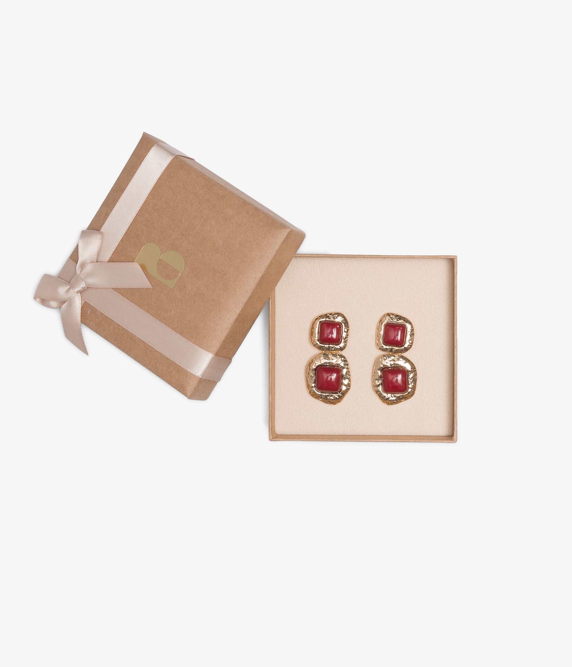 Boucles d'oreilles Noellie rouge