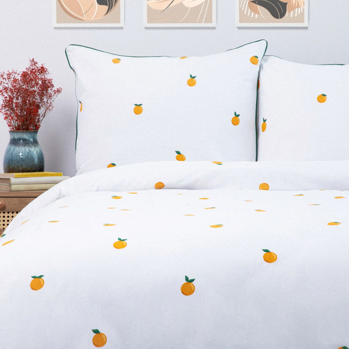 Pościel EC ORANGIE bawełniana w pomarańcze 220x200   2*50x60 cm