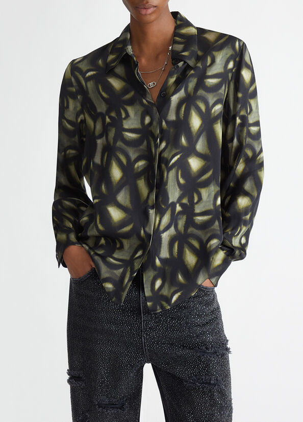 Camicia in raso stampato