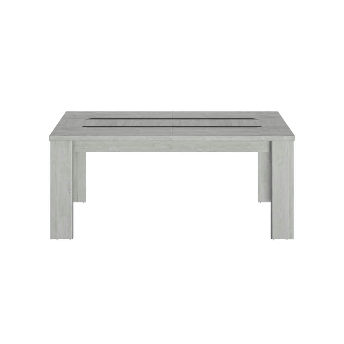 ATALANTE - Table rectangulaire 1 allonge effet bois gris