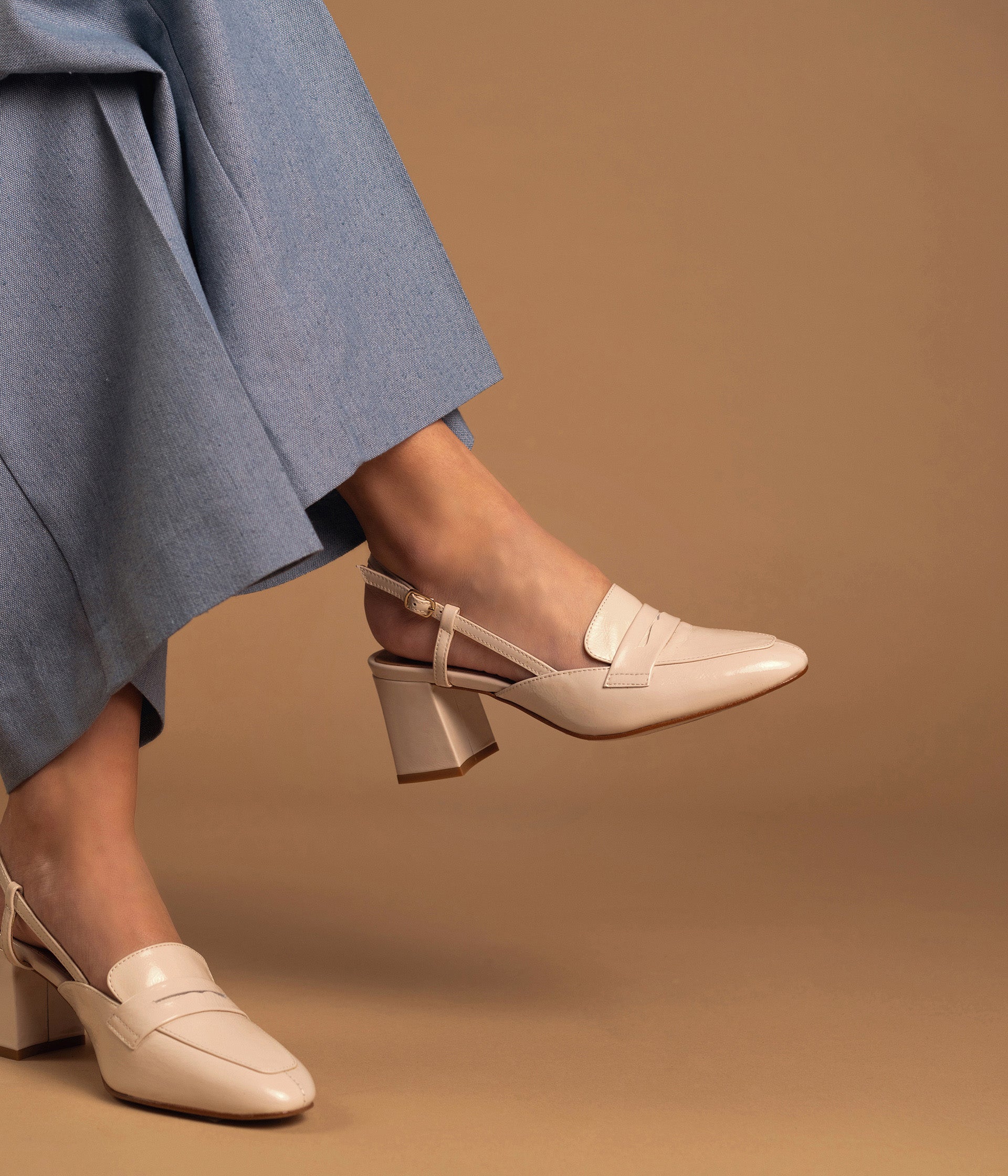 Mocassin Slingback Dorine écru