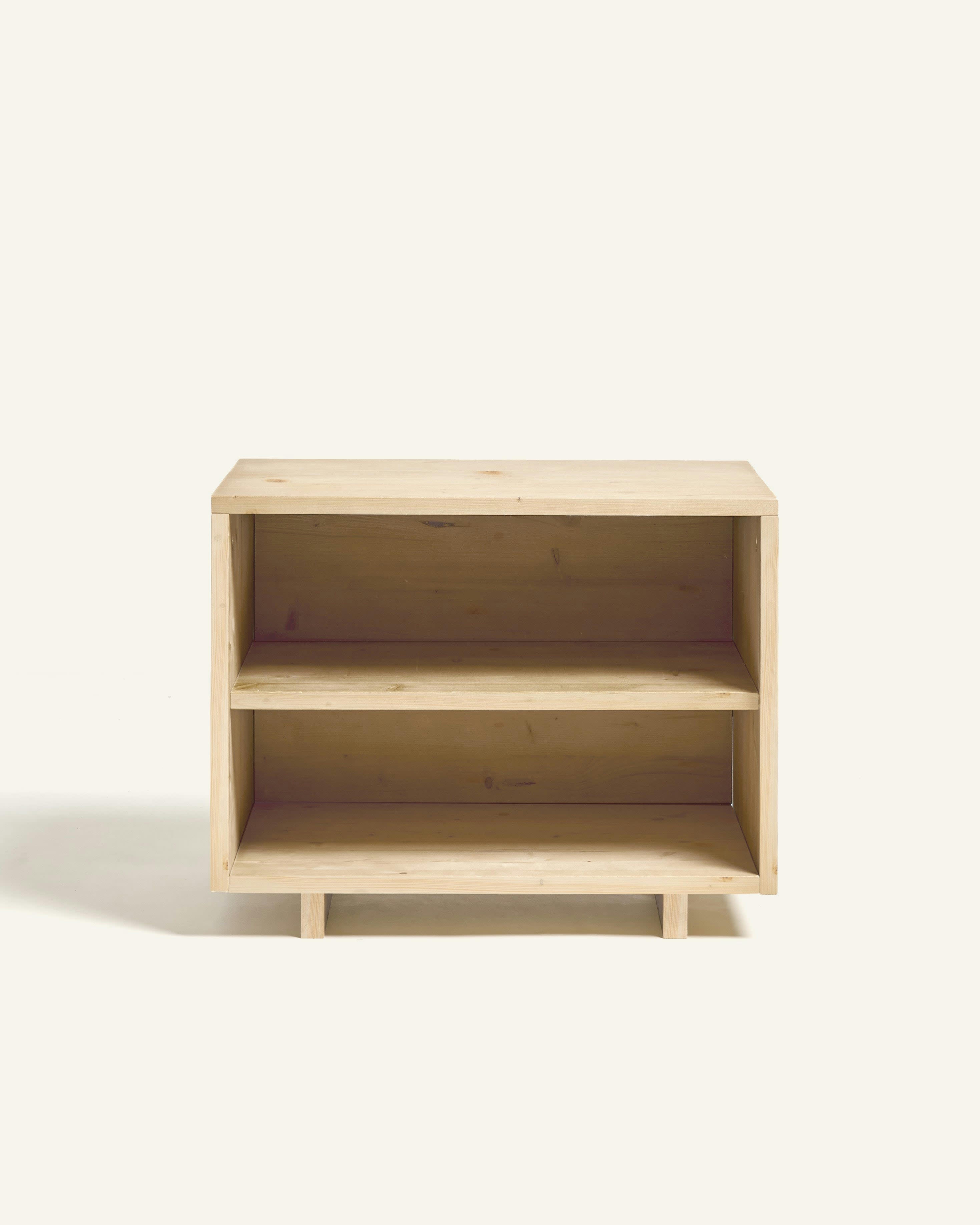 GINA - Table de chevet sans tiroir en bois en couleur beige