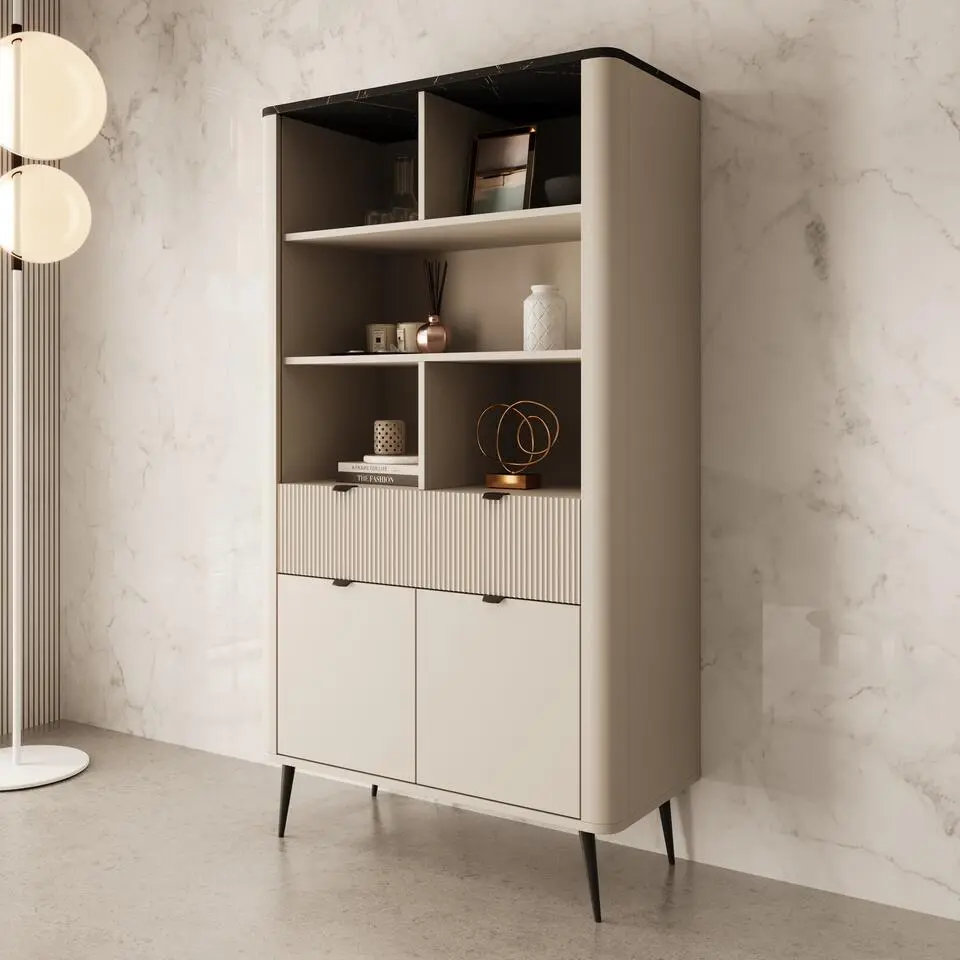 Meubella - Boekenkast Mace - Beige - 90 cm