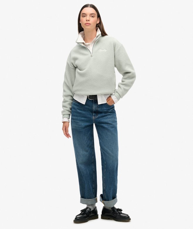 Country Club Borg Lined Half Zip Sweatshirt