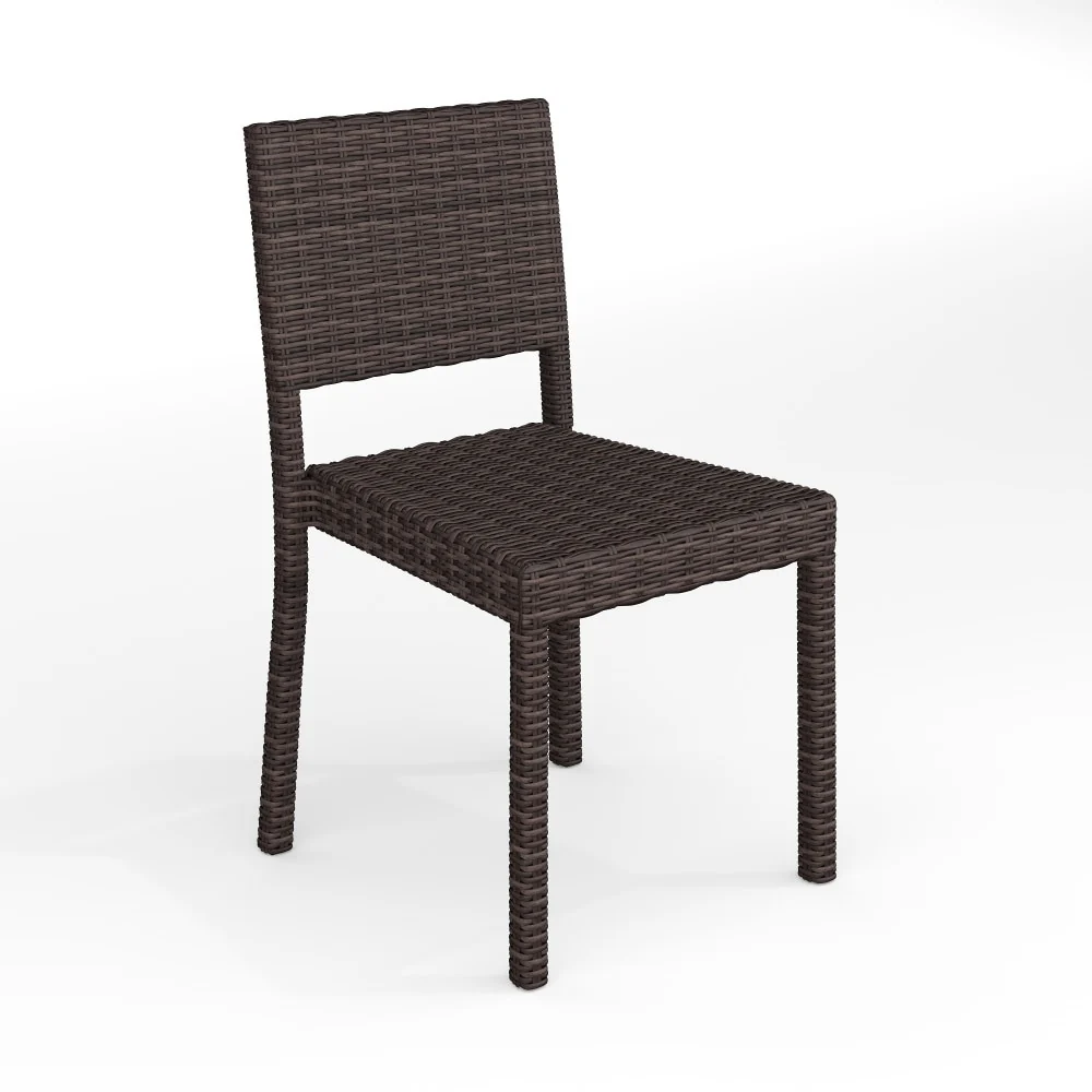 Martha Stewart Outdoor Rattan Wicker Stackable Side Dining Chair - 18.5W x 21.75D x 33.5H