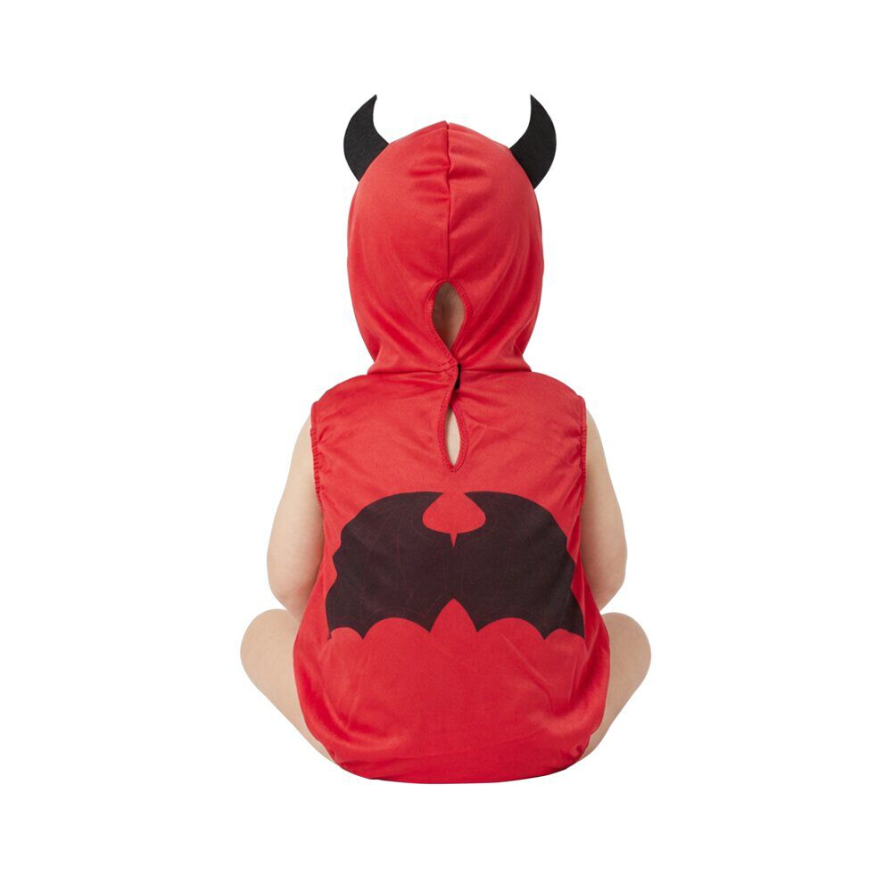 Déguisement bébé Halloween petit diable polyester rouge et noir 18/24M
