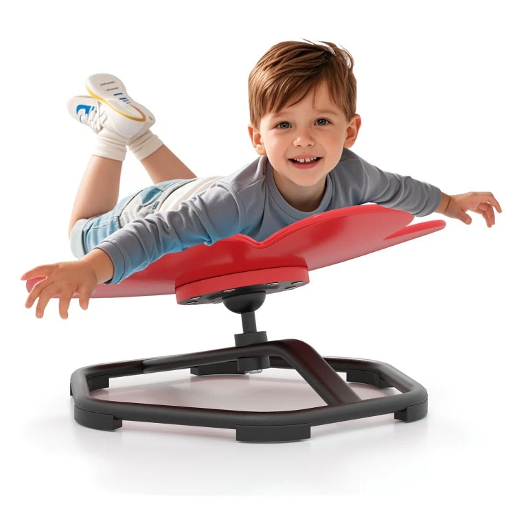 PP Kids Swivel Chair with 360-degree Spin, Petal Seat and Metal Base - 21 L x 19.5 W x 10 H