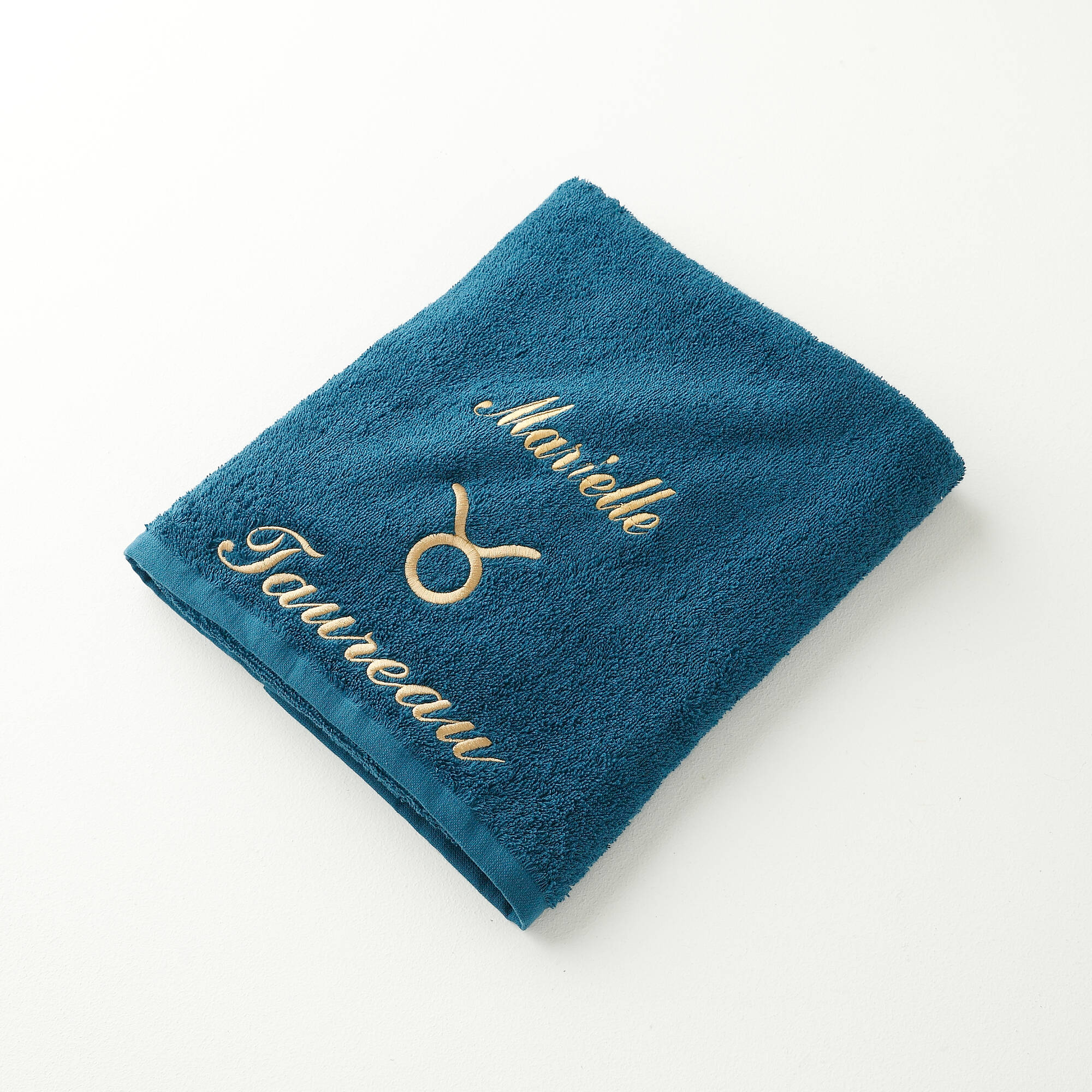 Serviettes de bain brodées Taureau personnalisable - 420g/m2