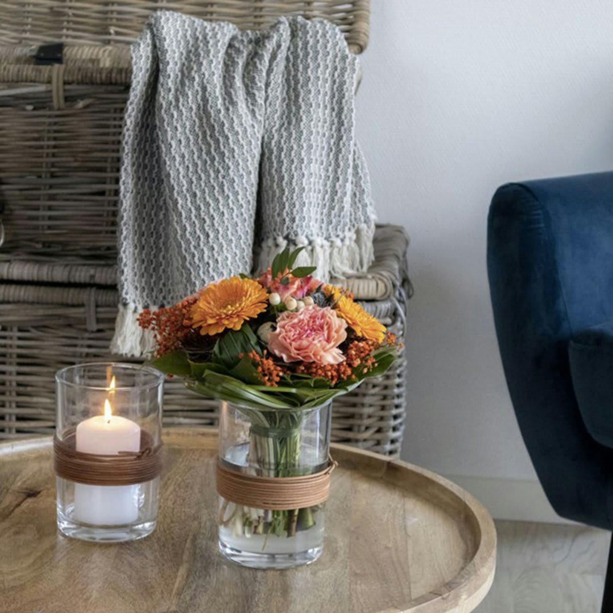 FIFU - Table basse ronde 60cm style rétro en bois