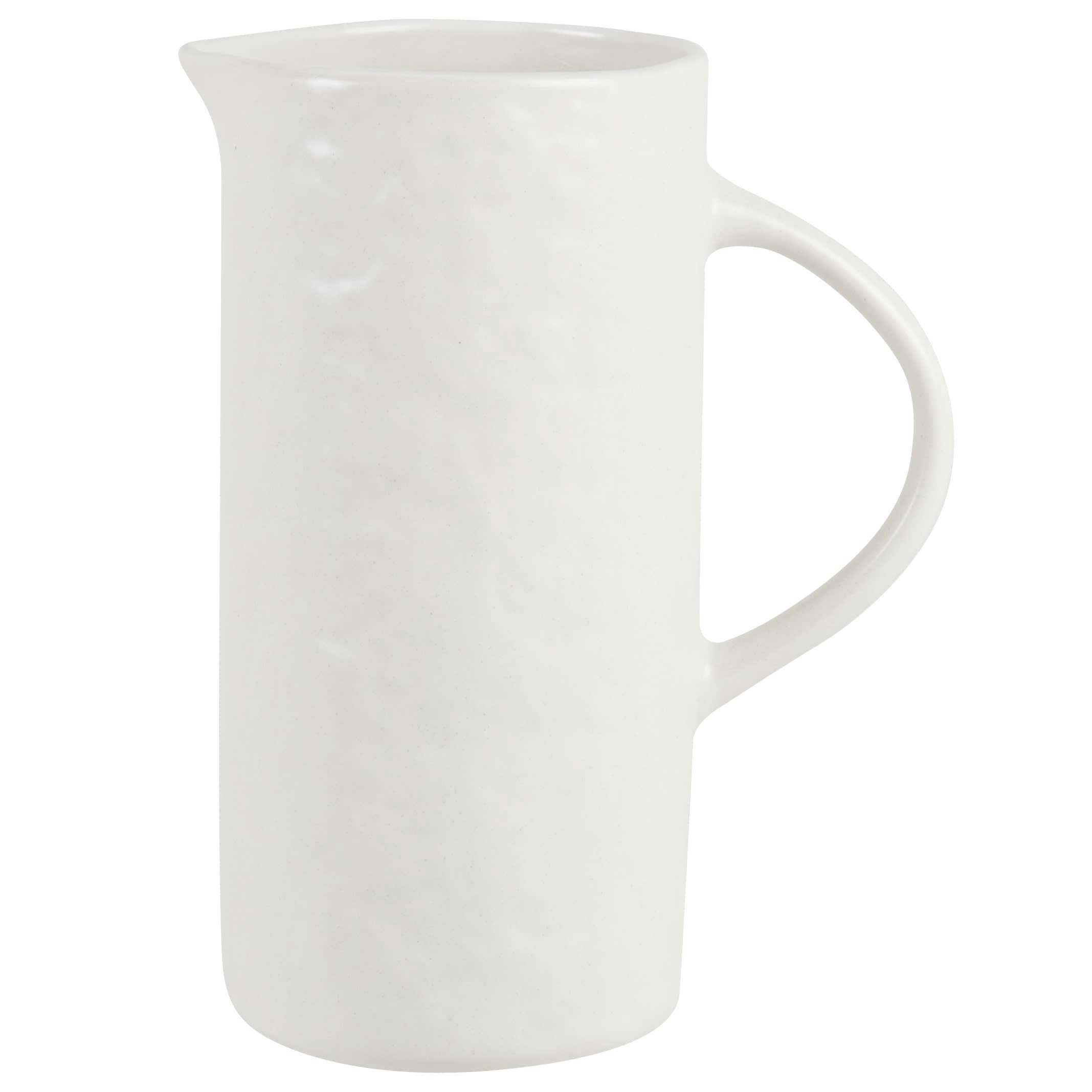 SELMA - Pichet en grès modelé blanc 1,1L
