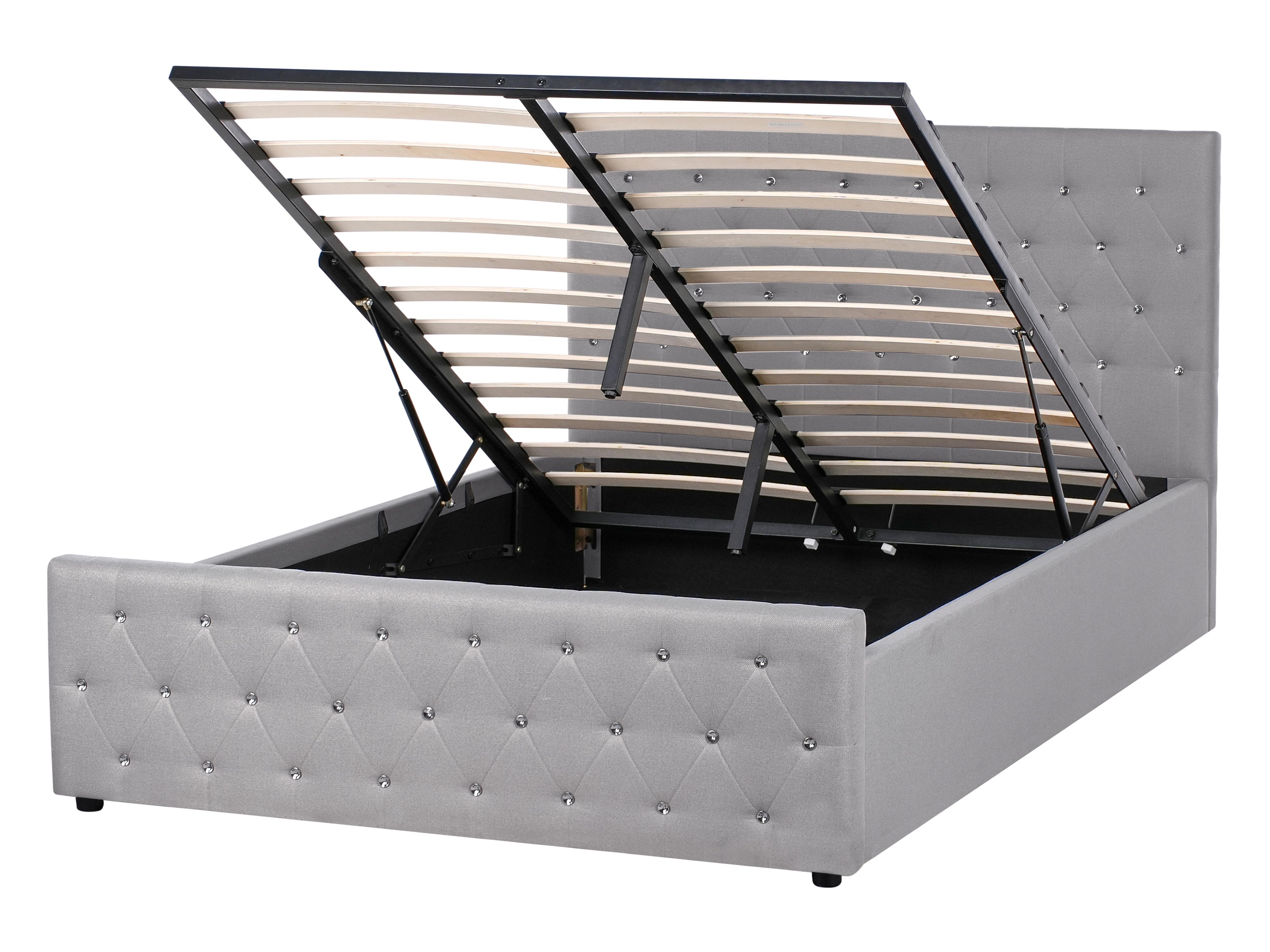 Ottoman Bed Fabric AMIENS 140 x 200 cm (EU Double) Light Grey