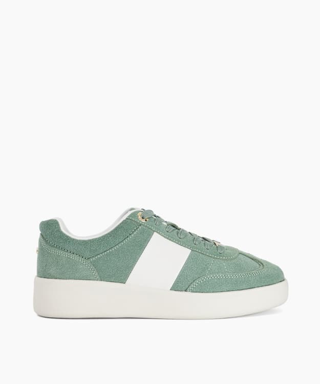 Enticing Turquoise - Round Toe Lace Up Trainers