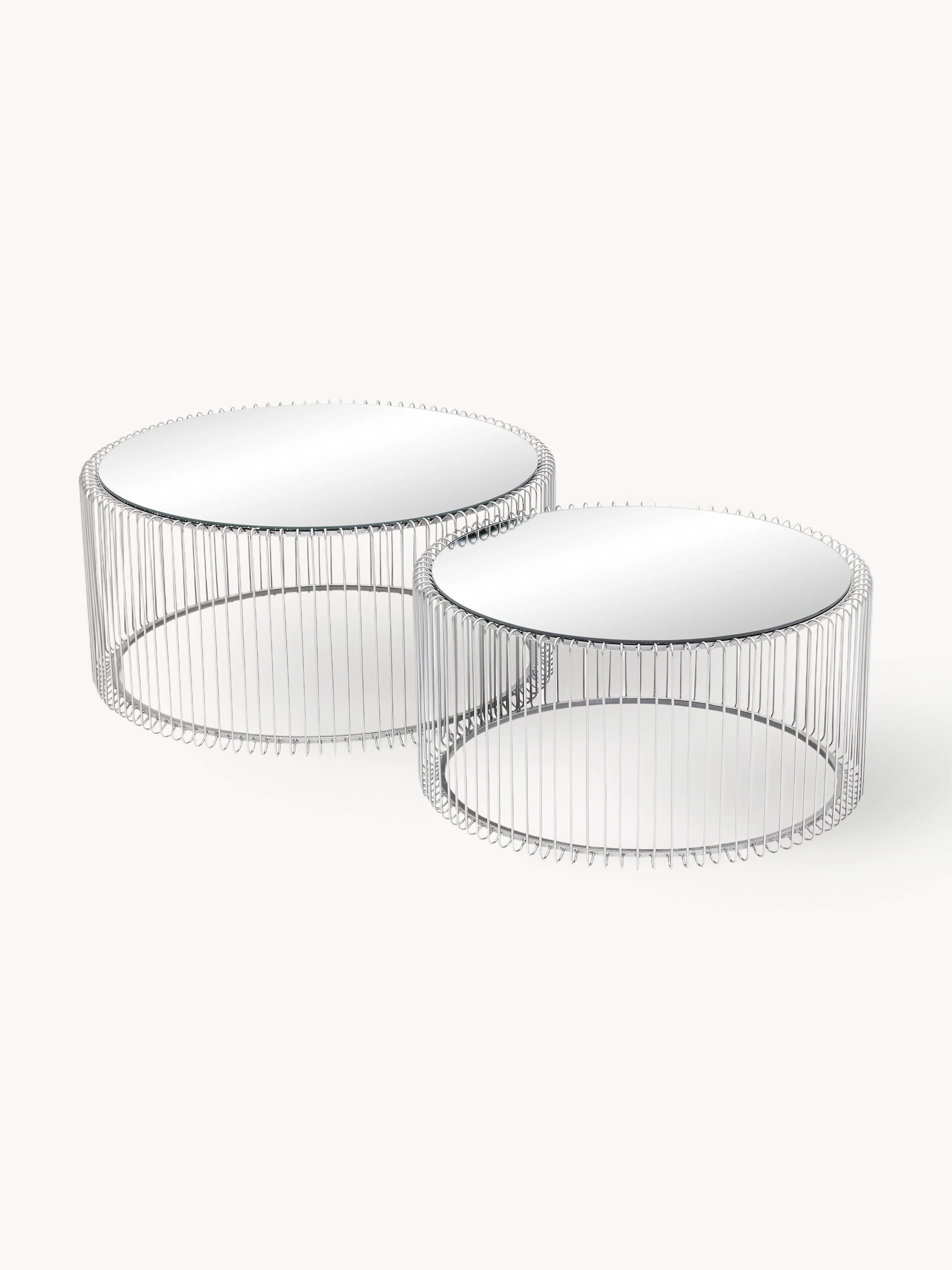 Couchtische Wire mit Glasplatten, 2er-Set