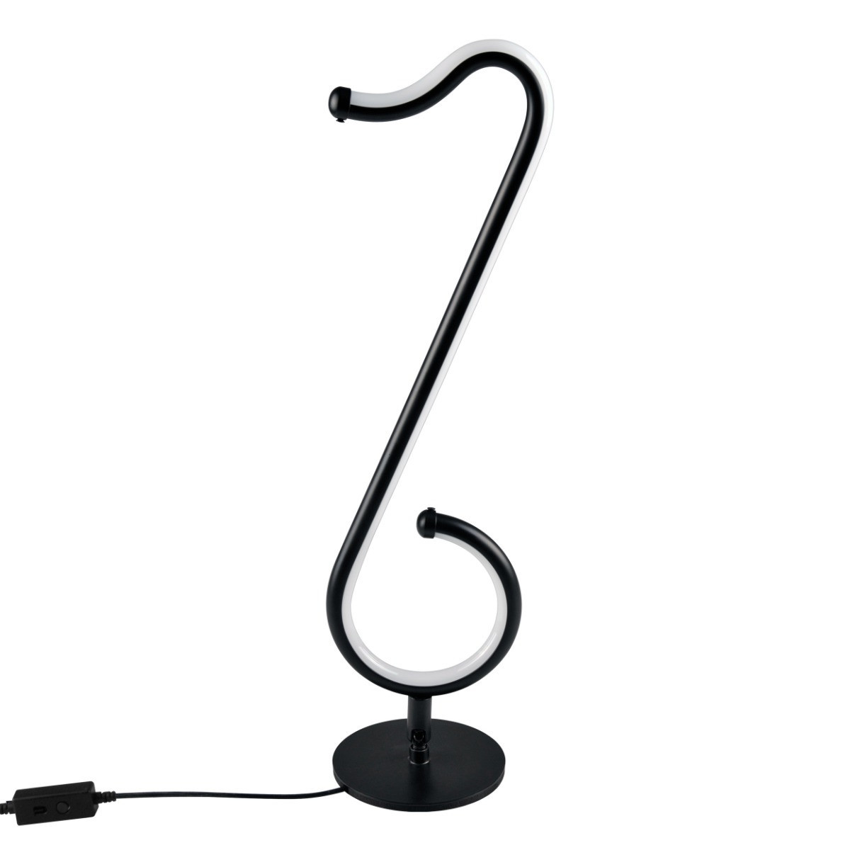 Lampa stołowa RGB Nutka czarna LED 15W wys:46cm Polux