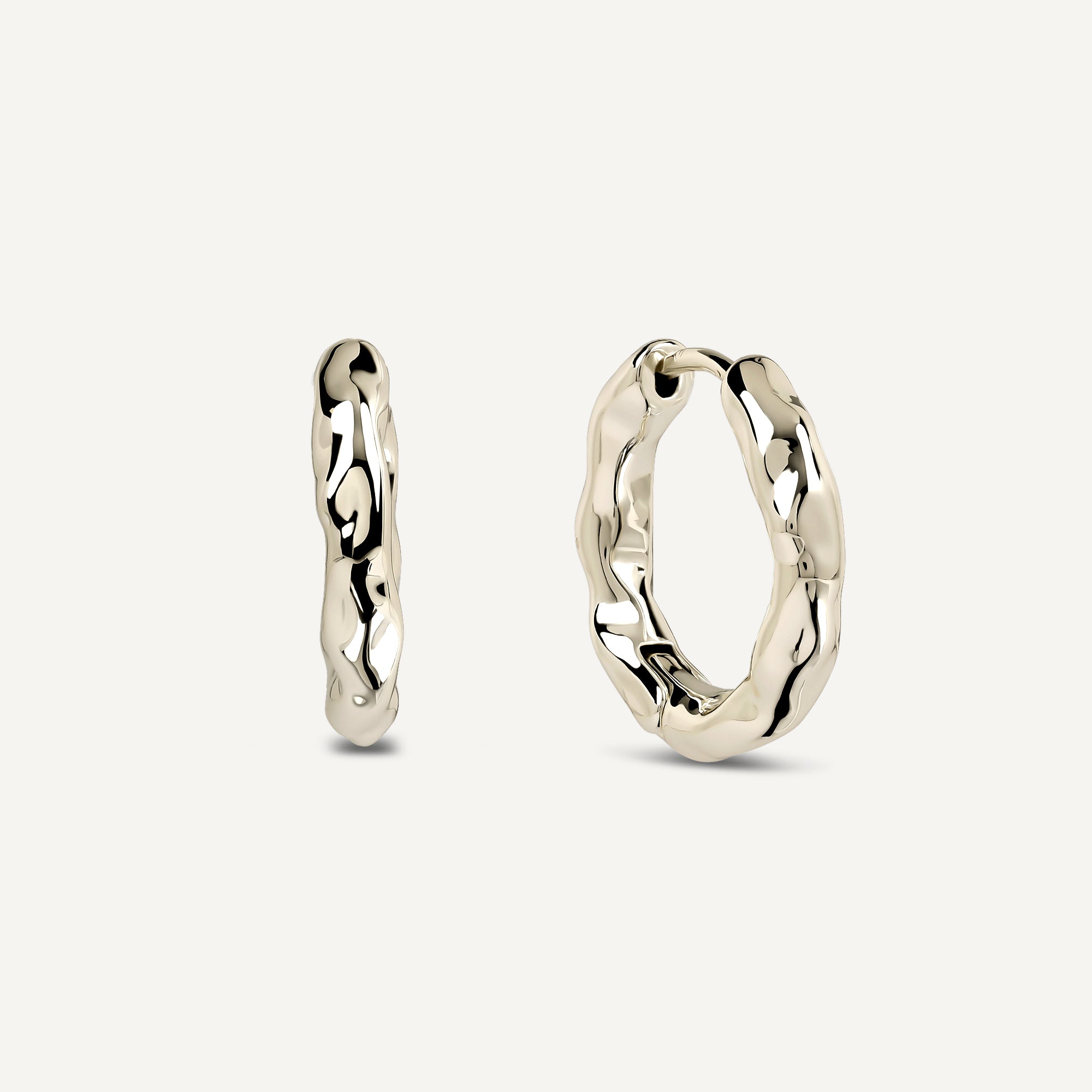 Hadley Lane - Gold Plated Hammer Hoop Earrings