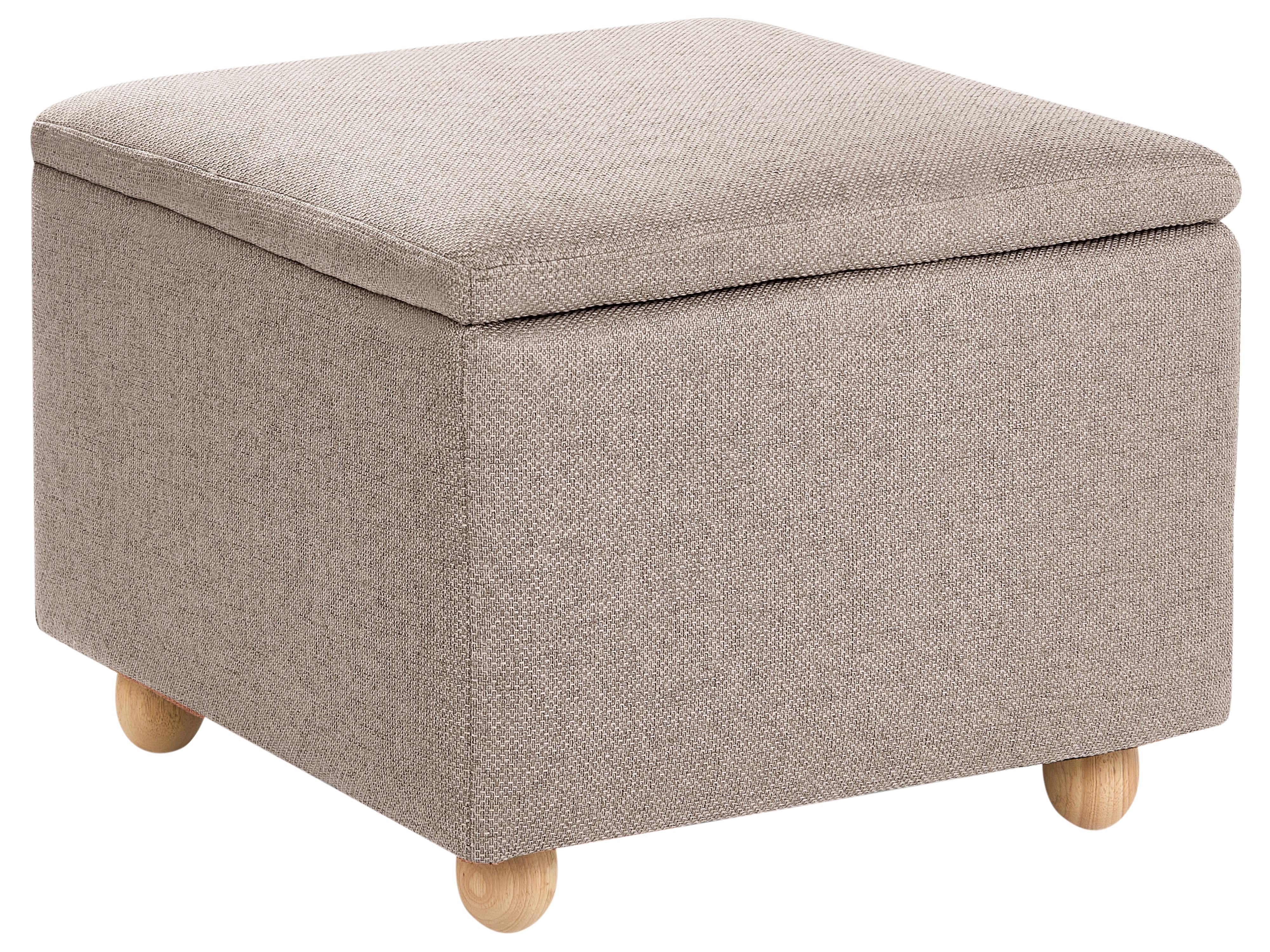Storage Pouffe FERNDALE Fabric Beige