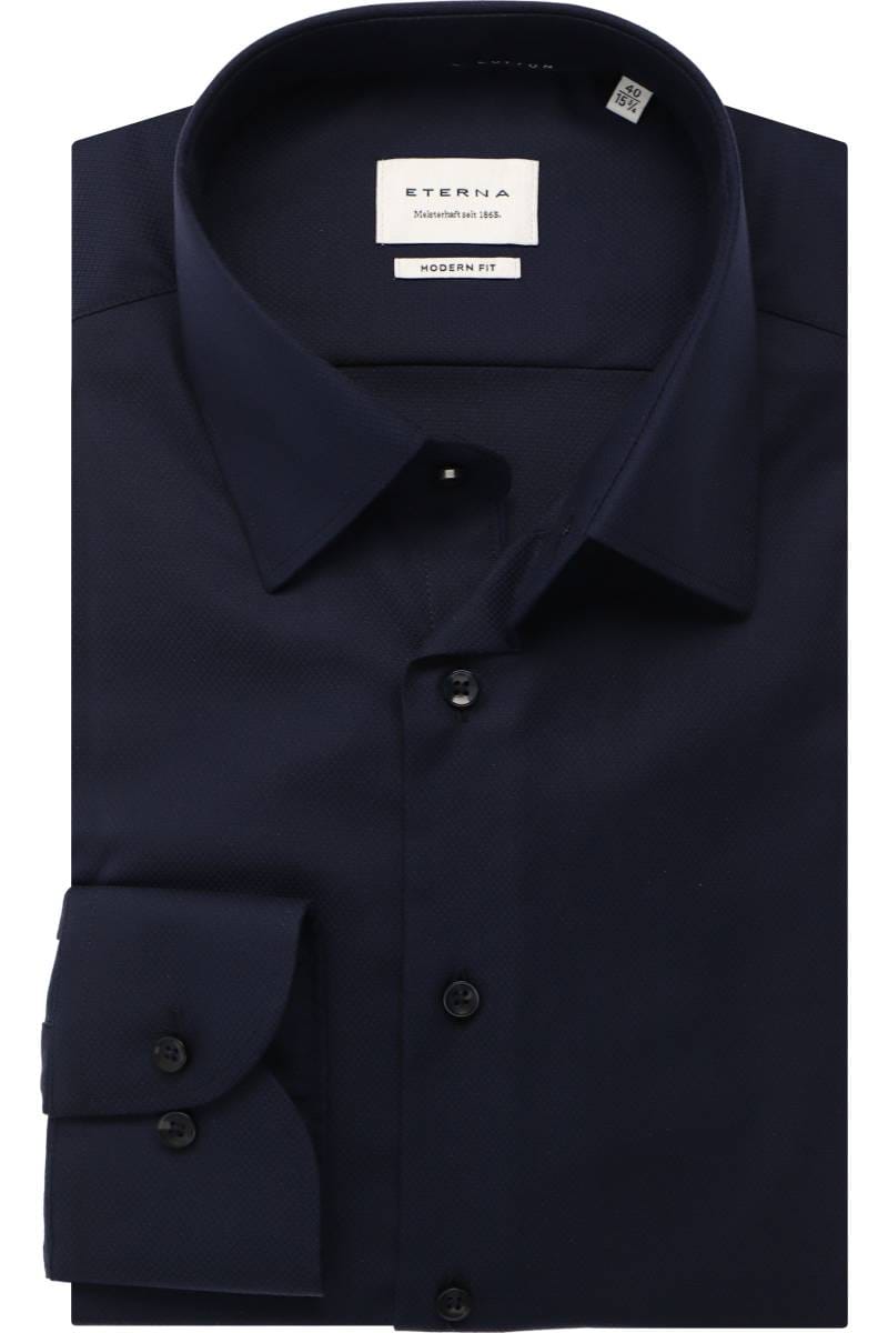 ETERNA Dynamic Cotton Modern Fit Hemd marine, Strukturiert