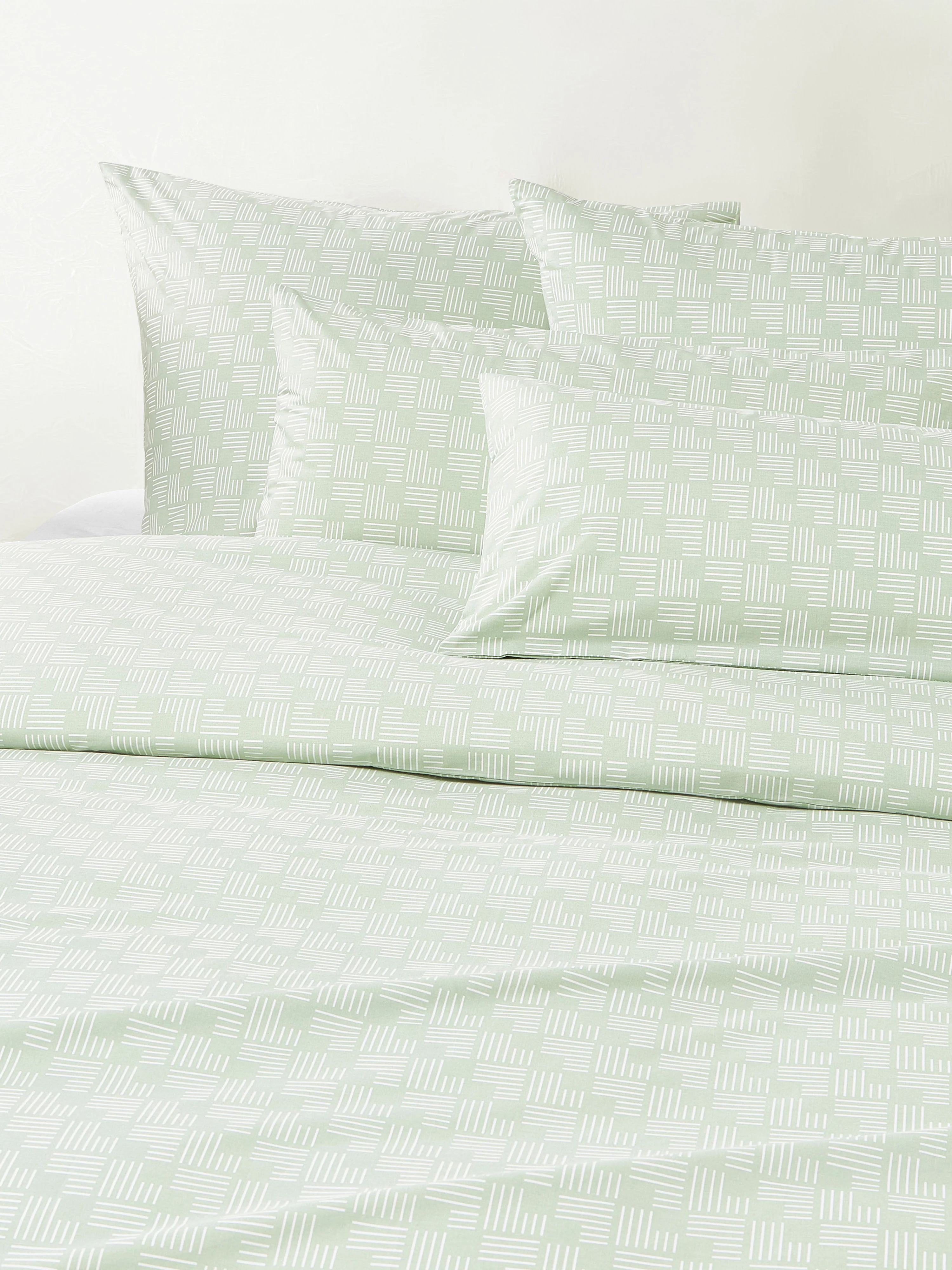 Baumwollperkal-Kopfkissenbezug Inki mit geometrischem Print