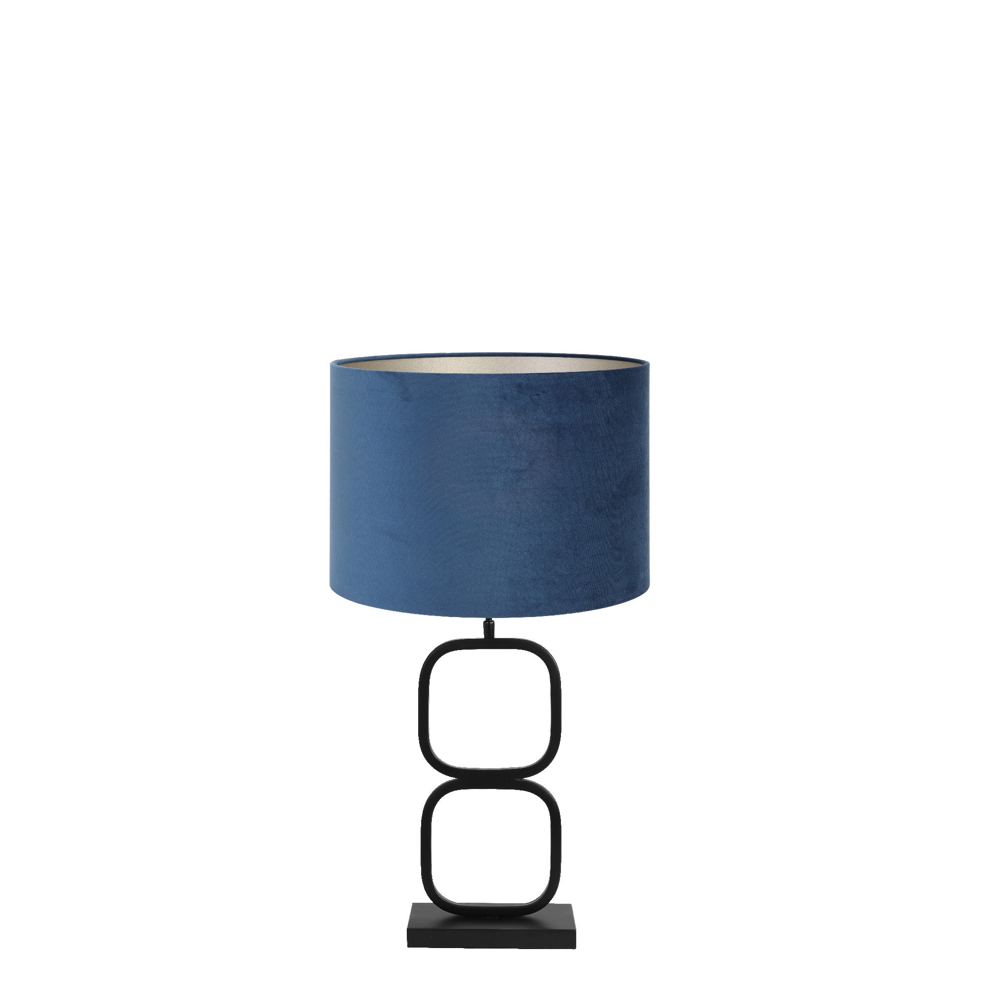 Light & Living tafellamp Lutika/Velours - zwart, blauw - 30x30x67cm