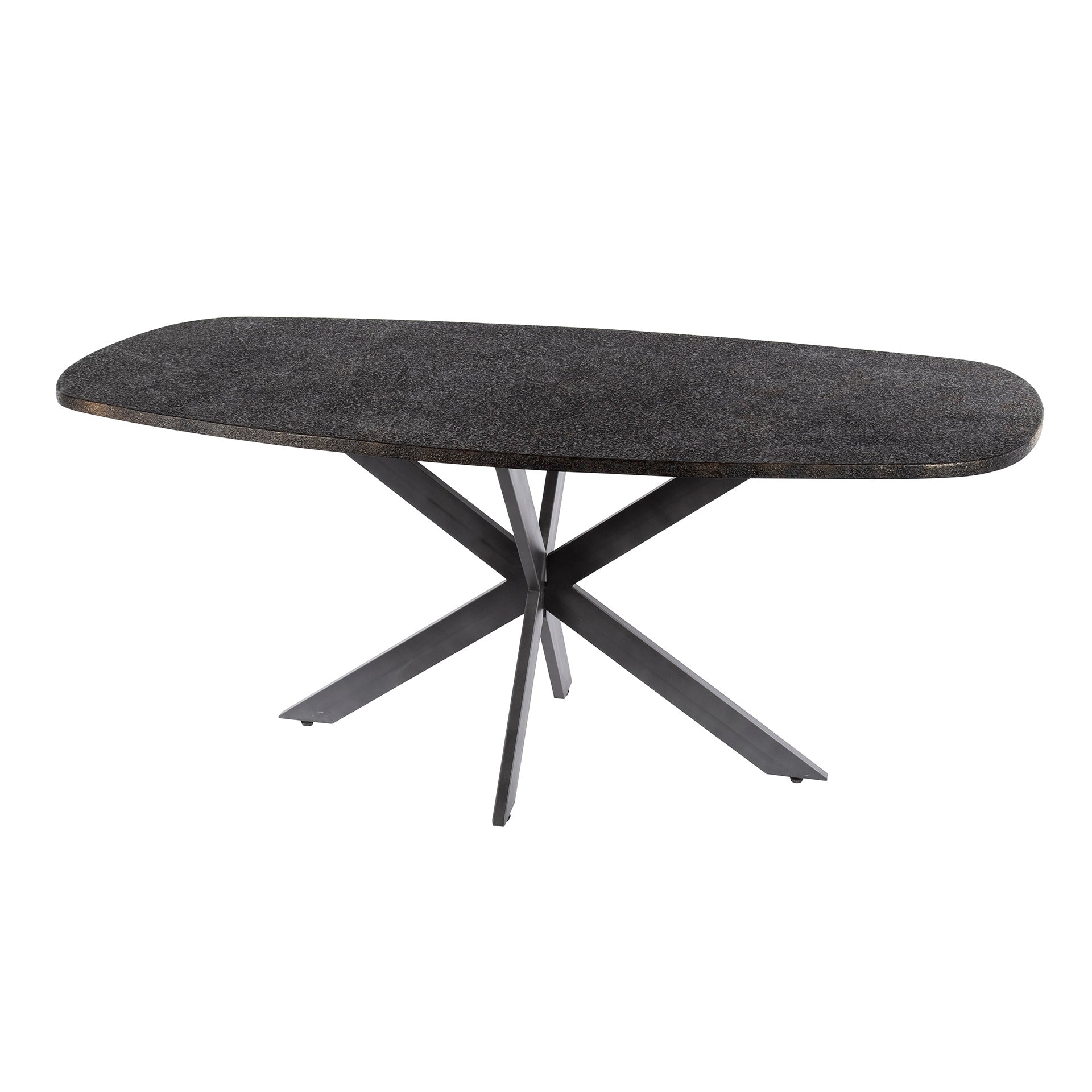 Hoyz Collection - Eettafel Metallic Deens Ovaal 180 Cm - Zwartbruin