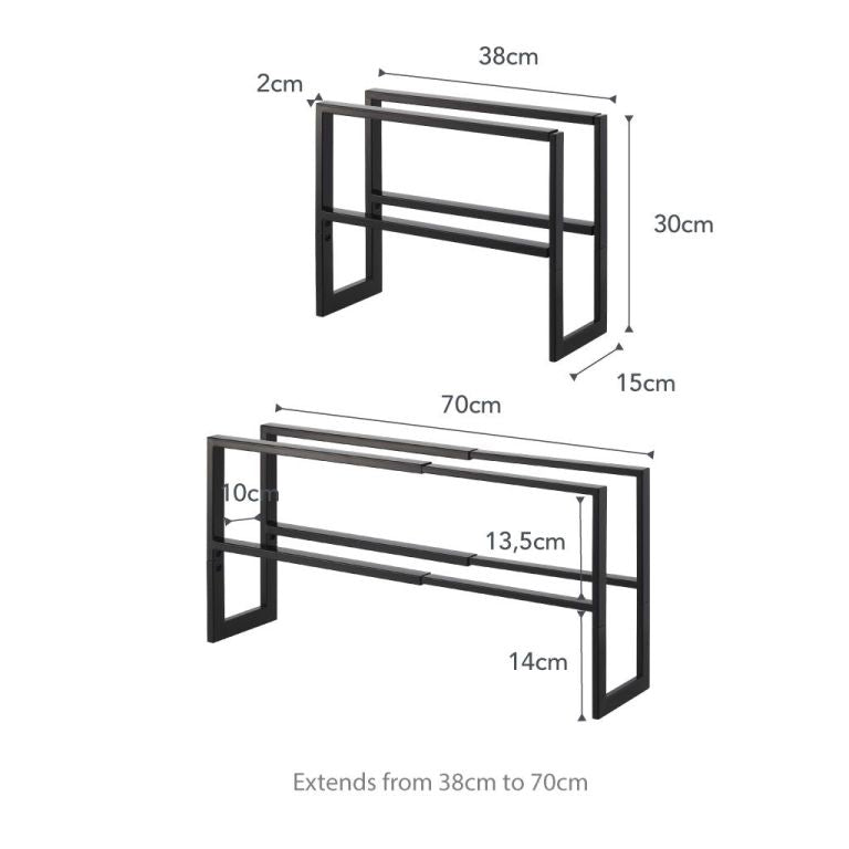 Yamazaki Schoenenrek Uitschuifbaar - 2 niveaus - Line - Zwart