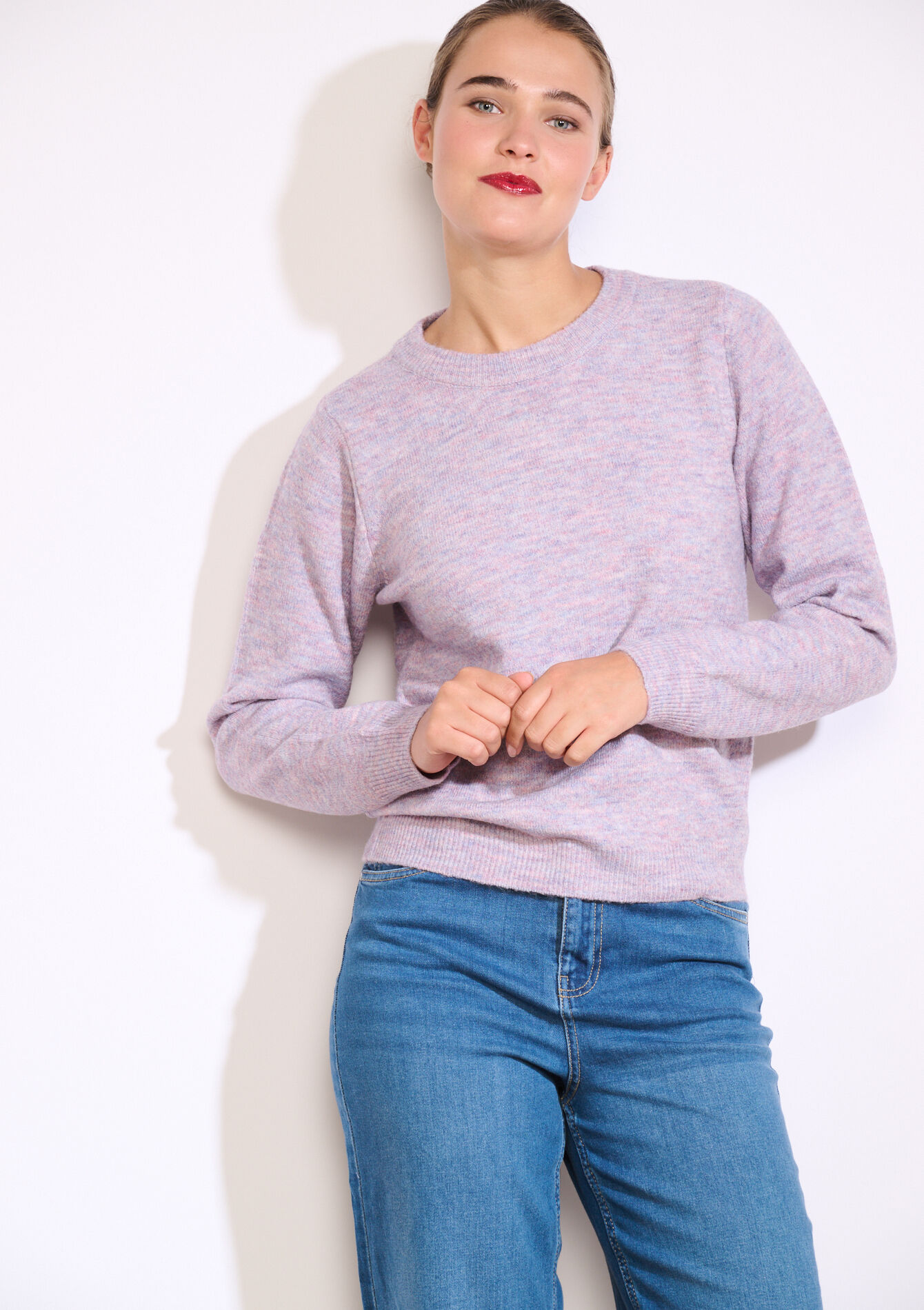 Zachte trui met ronde hals