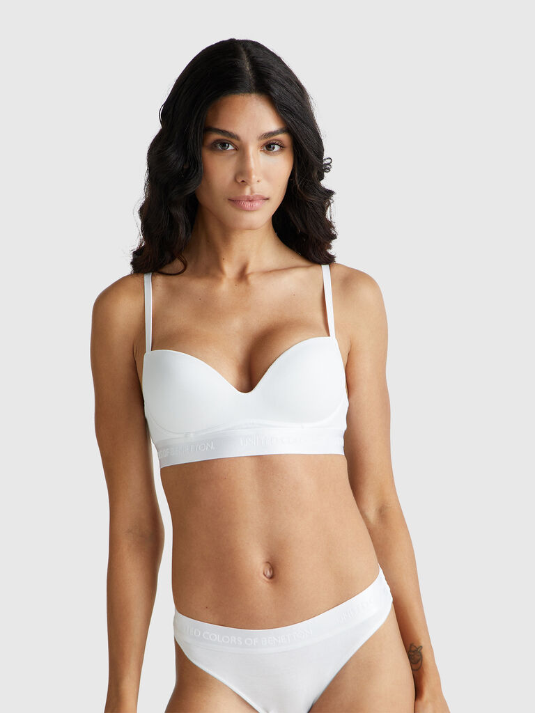 Padded bra in stretch cotton