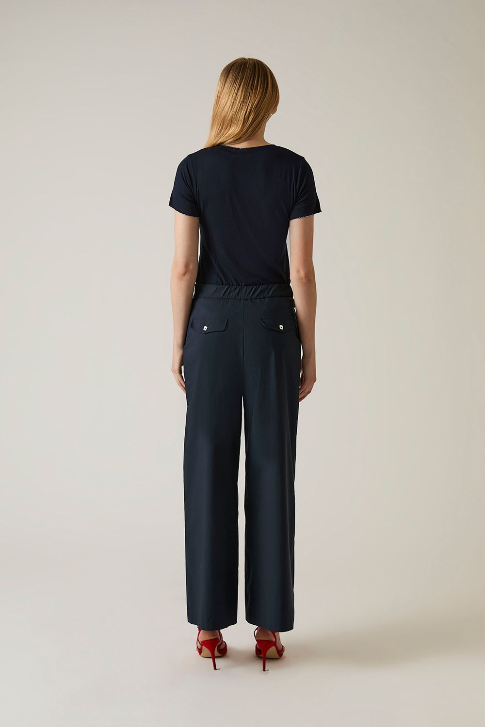 James Lakeland Cotton Navy Trousers