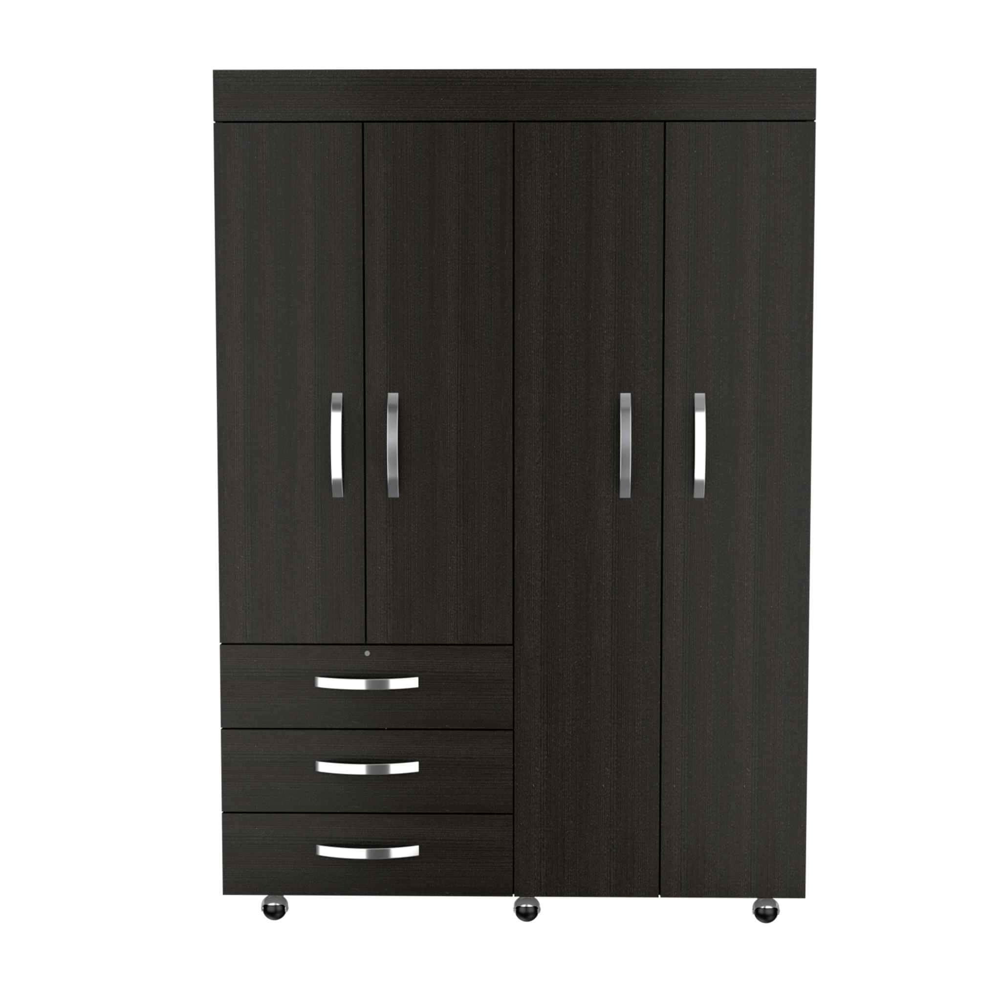 HomeRoots 47 Black Three Drawer Combo Dresser