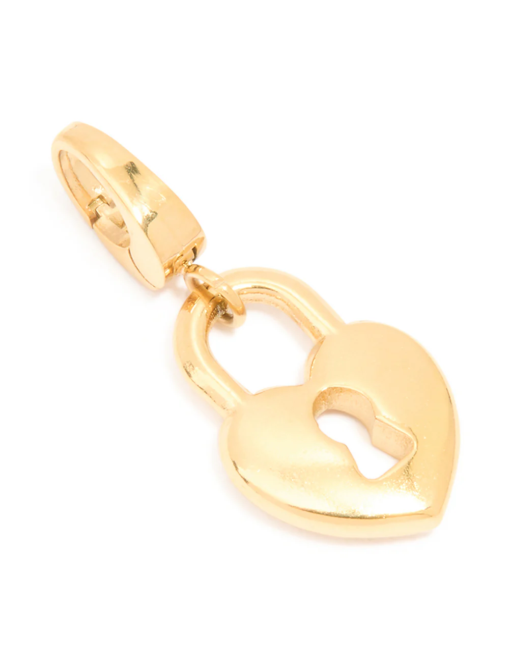 Waterproof Gold Plated Stainless Steel Heart Lock Charm